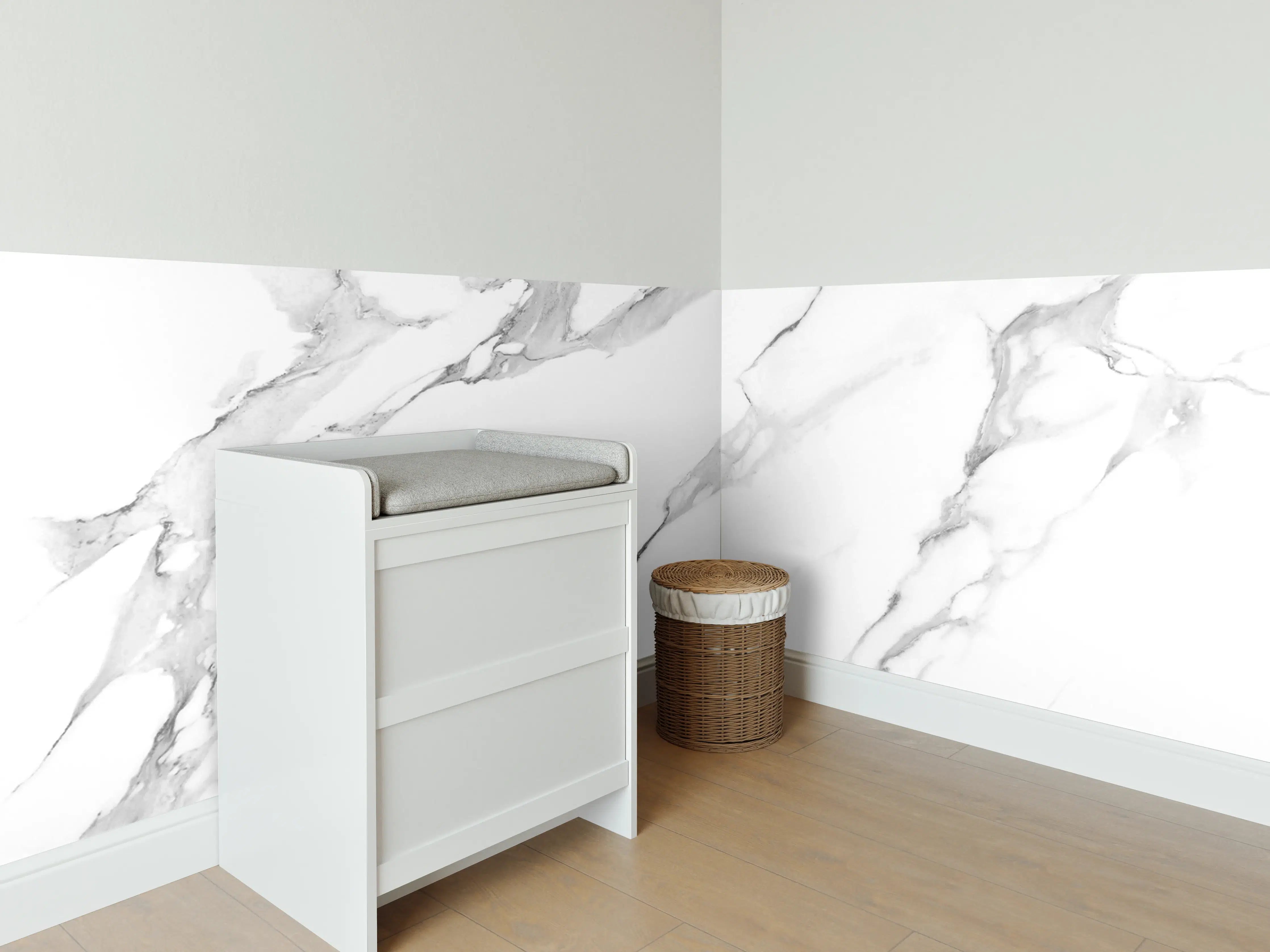 Babyzimmer Wandgestaltung - Italienischer Statuario Marmor