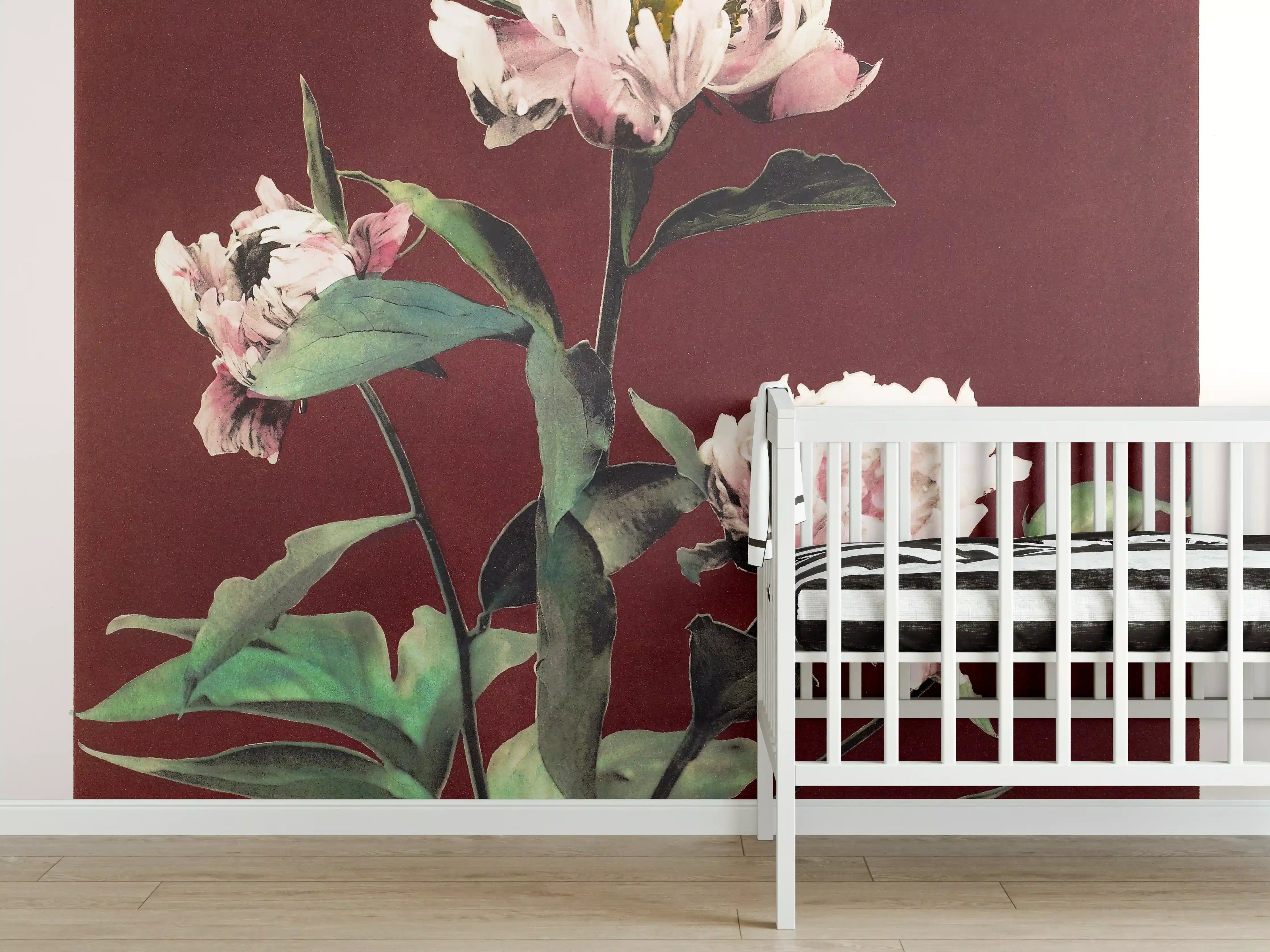 Babyzimmer Wandgestaltung - Japanische Pfingstrosen - Gemälde