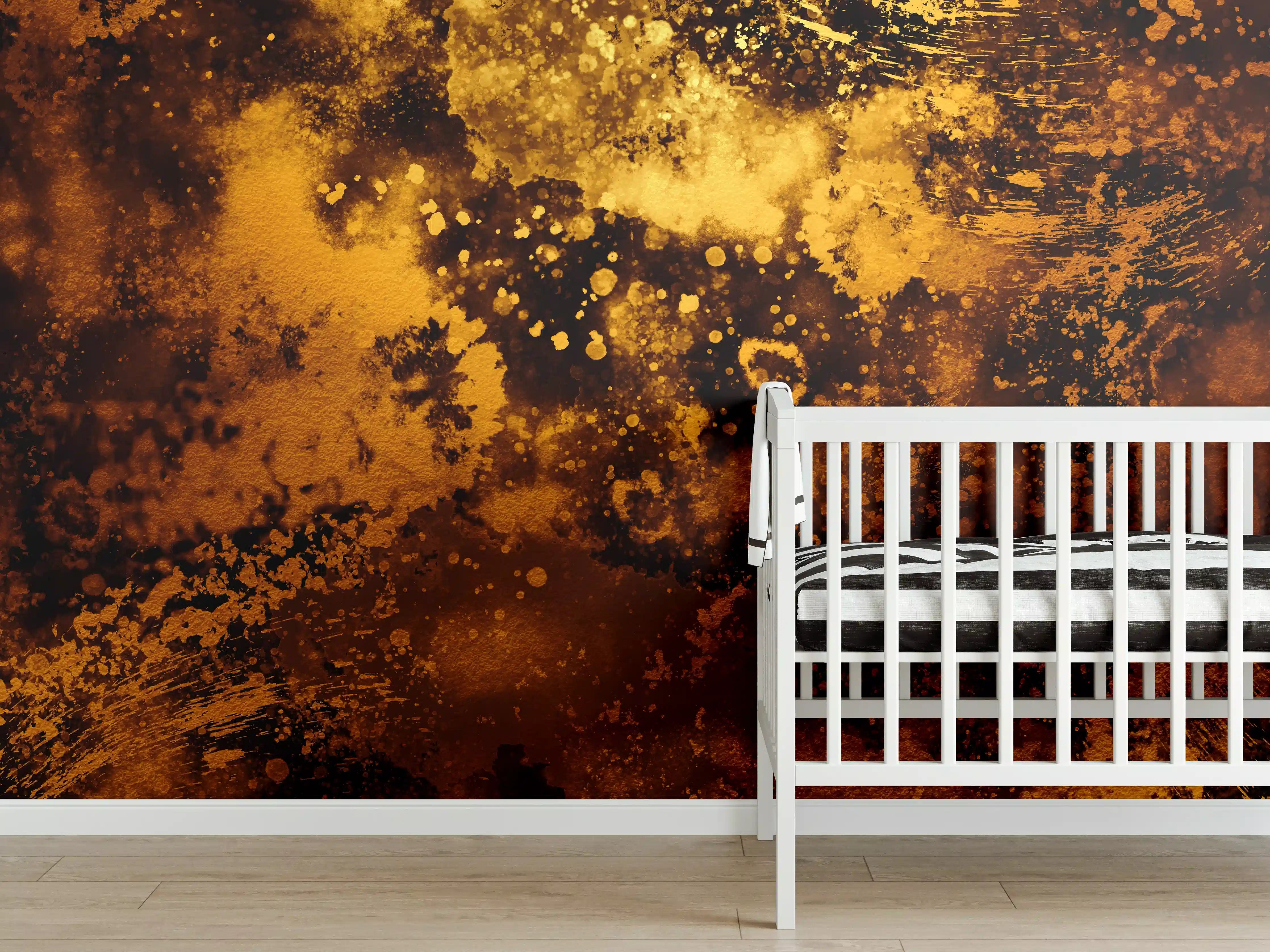 Babyzimmer Wandgestaltung - Japanisches Kunstwerk - Sengoku Gold