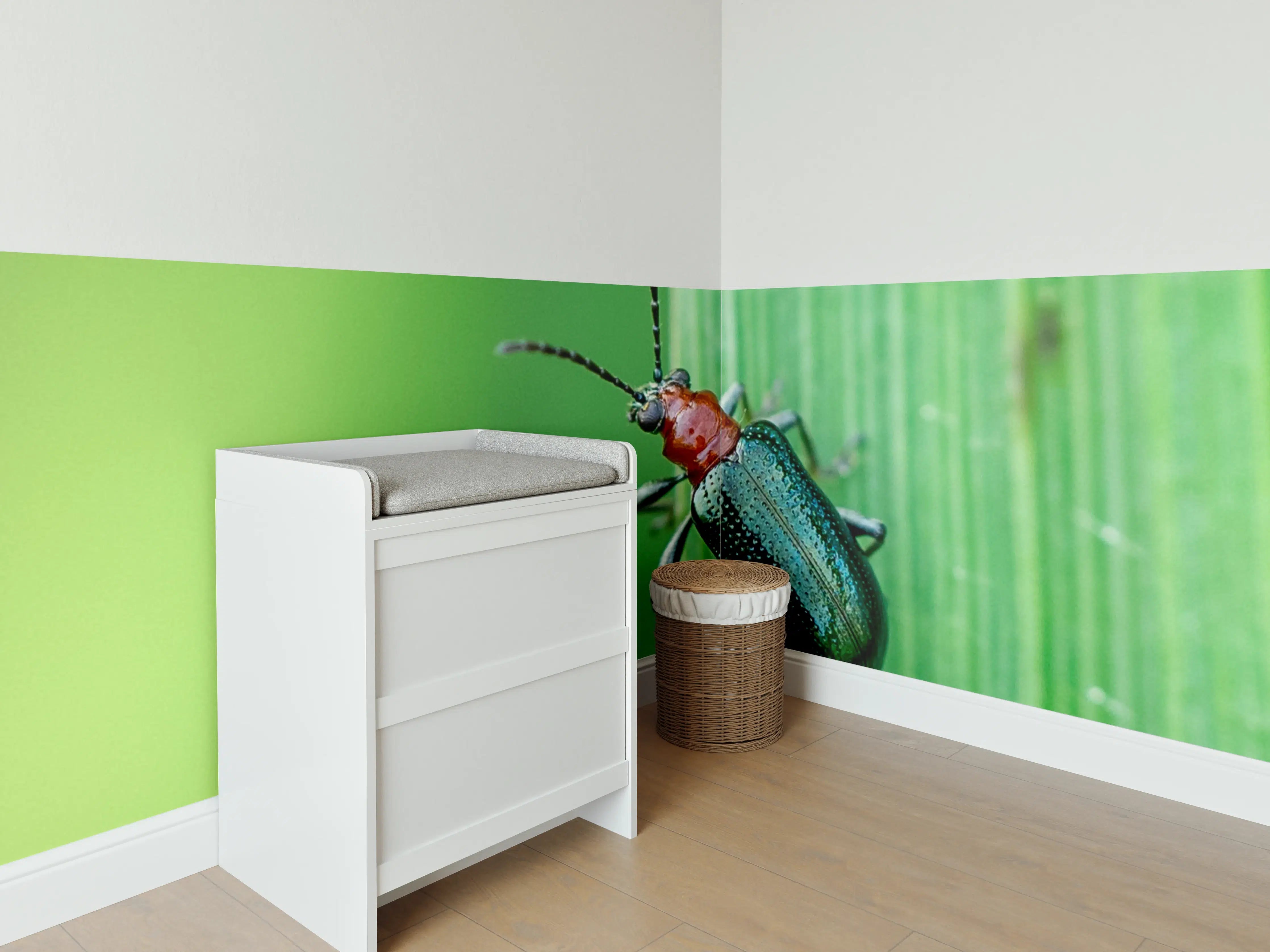 Babyzimmer Wandgestaltung - Käfer auf Blatt