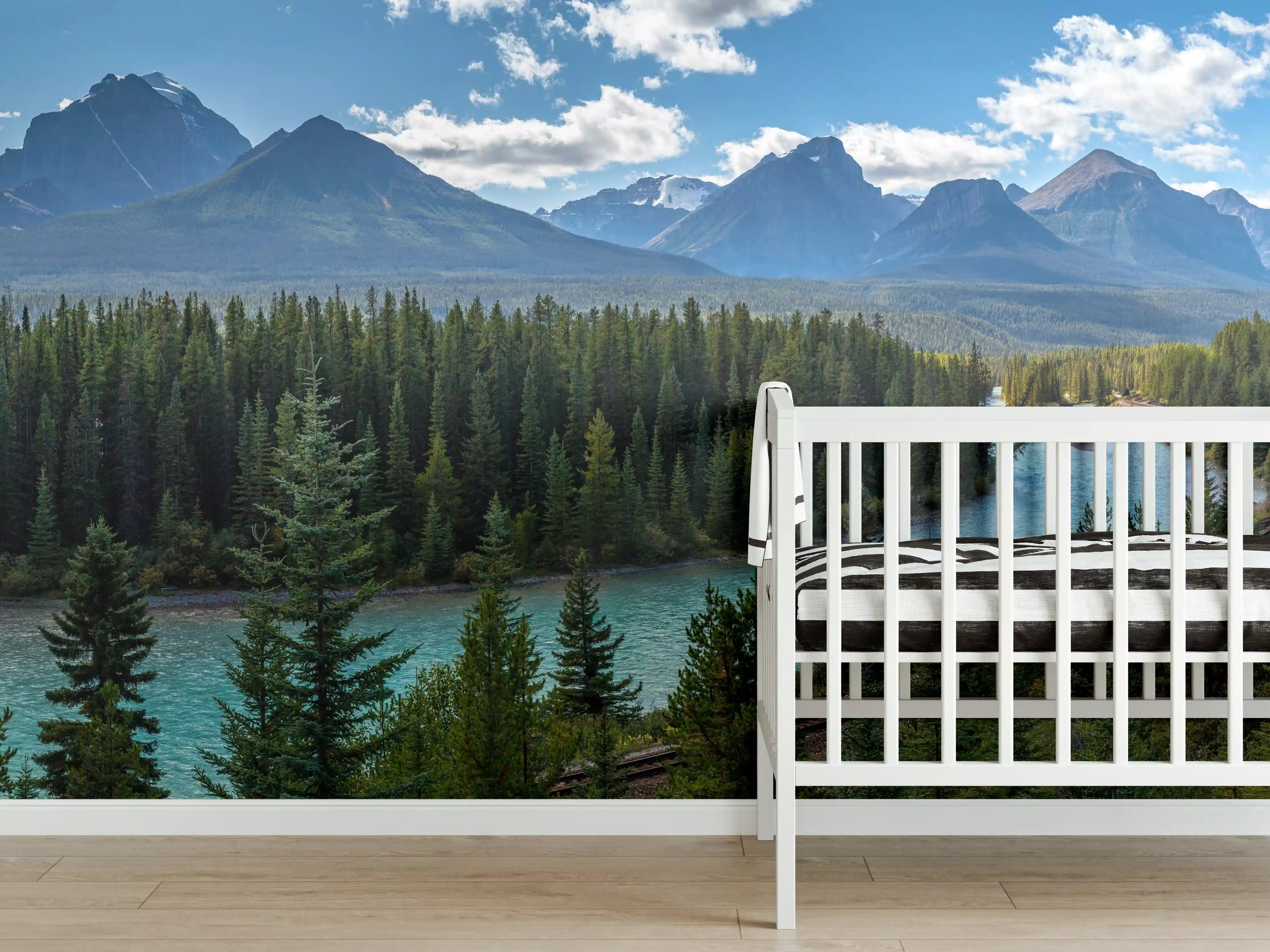 Babyzimmer Wandgestaltung - Kanada Nationalpark Natur Zug Gleisen