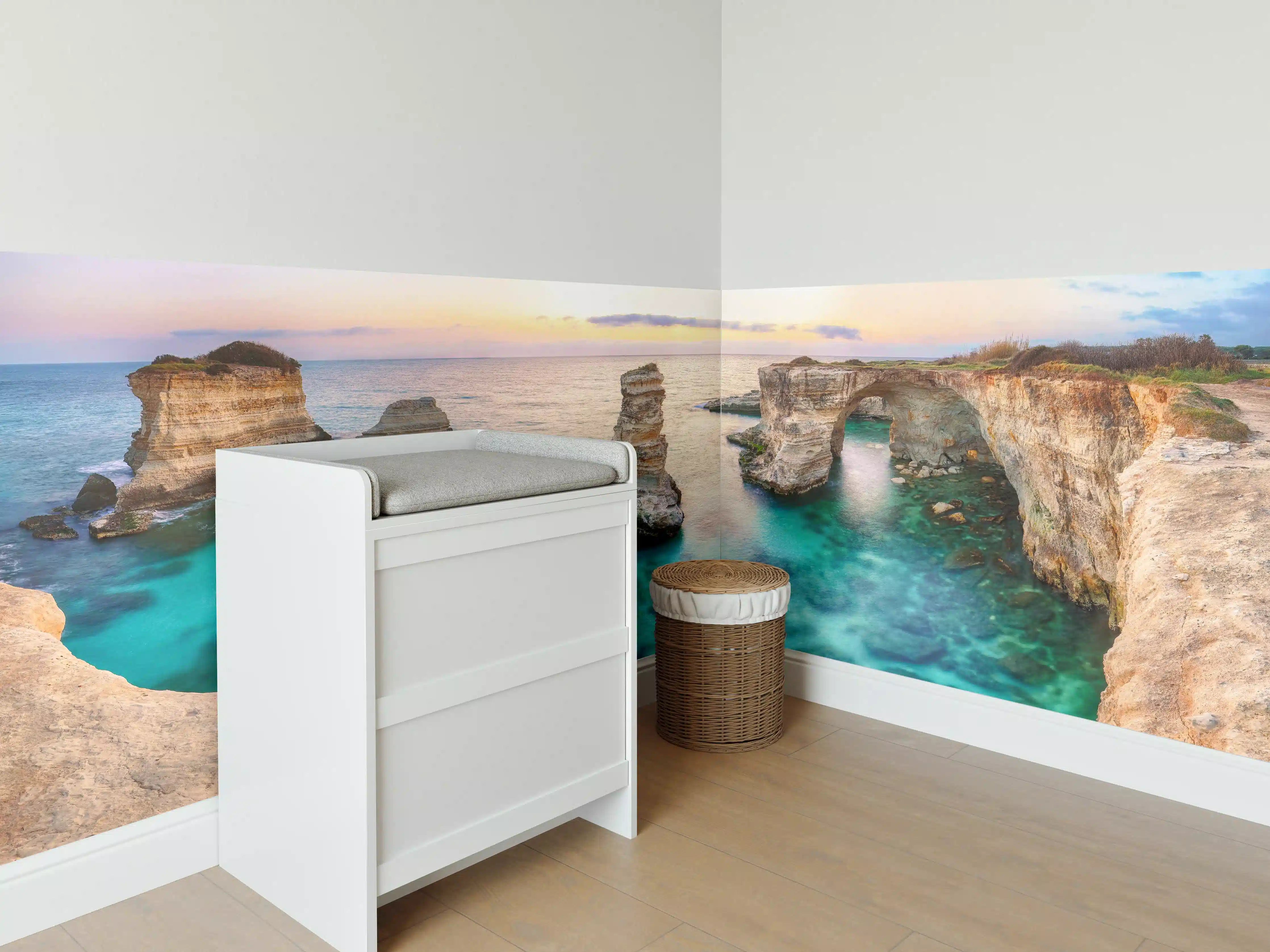 Babyzimmer Wandgestaltung - Karibisches Küstenpanorama mit klarem Wasser