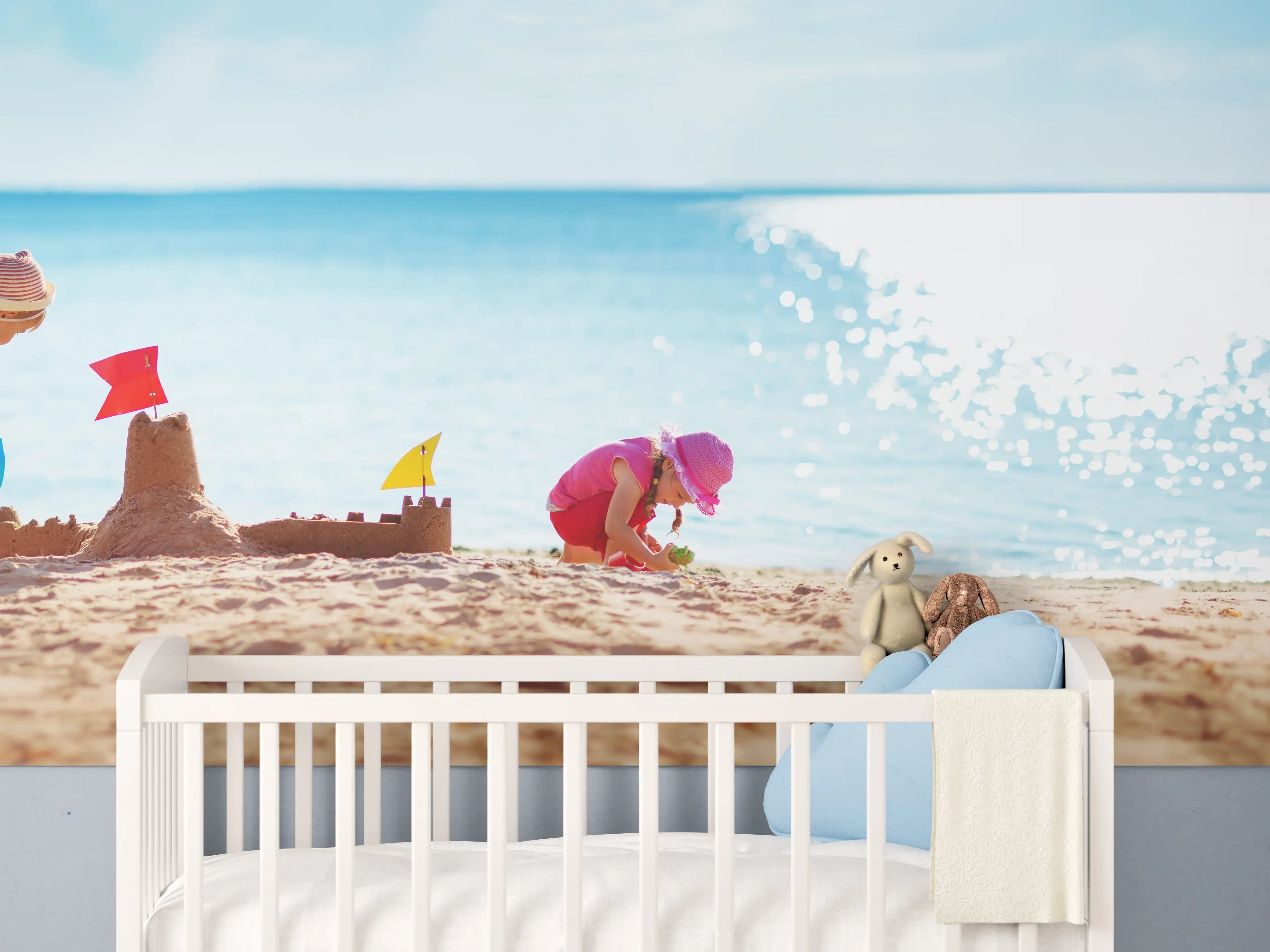 Babyzimmer Wandgestaltung - Kinder Spiel Strand Sonnenschein