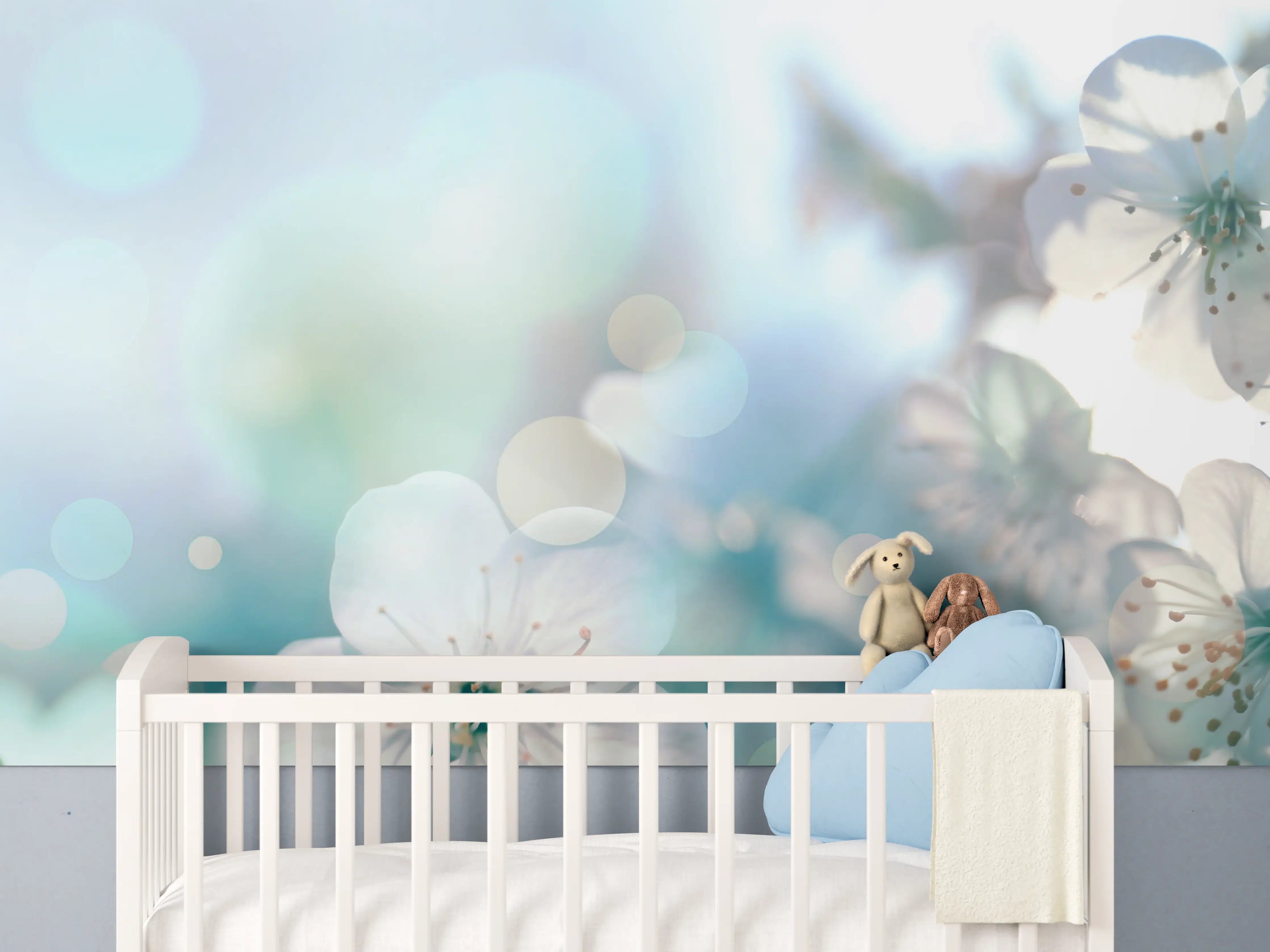 Babyzimmer Wandgestaltung - Kirchbaum Frühlings-Blüten