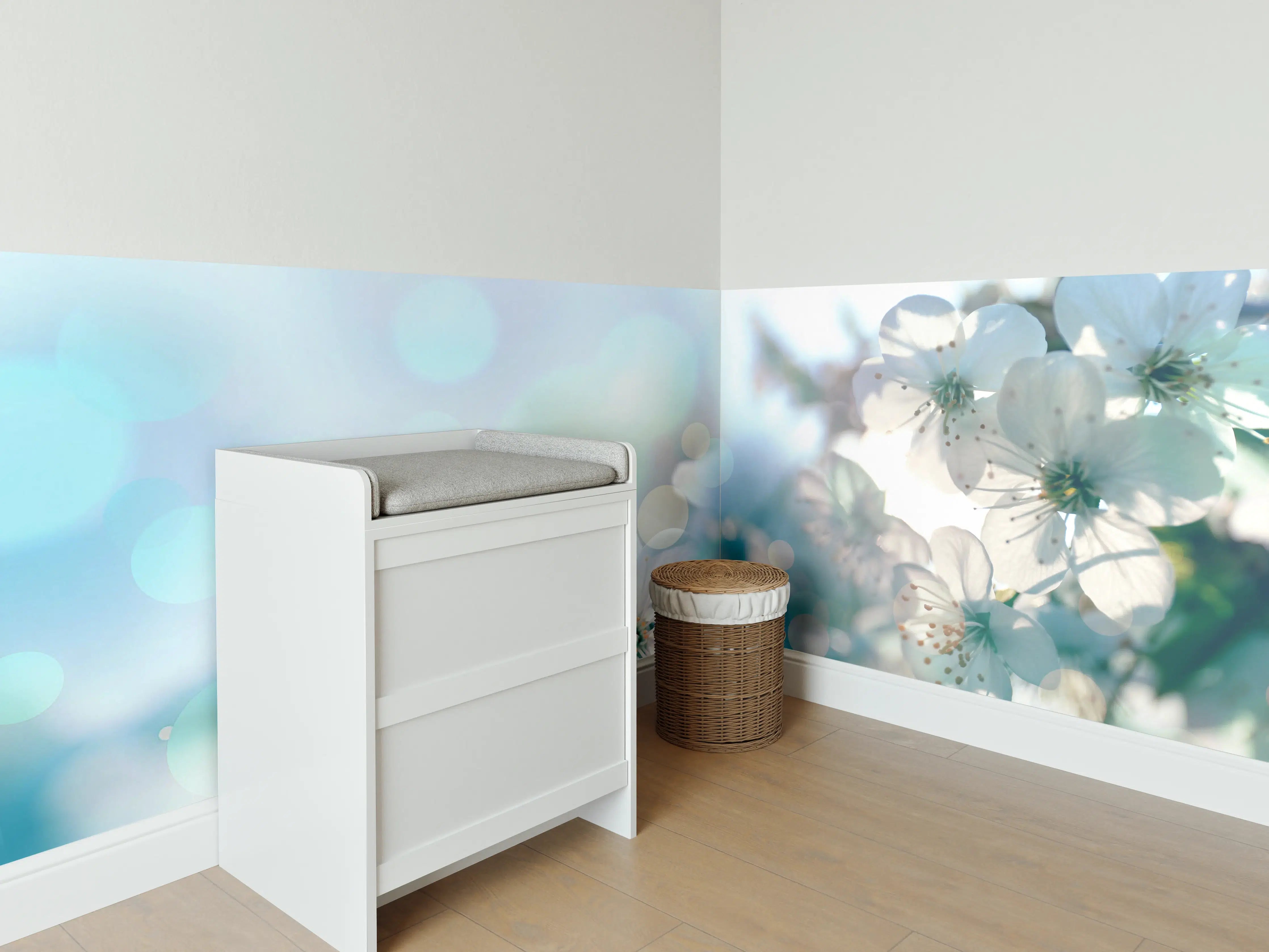 Babyzimmer Wandgestaltung - Kirchbaum Frühlings-Blüten