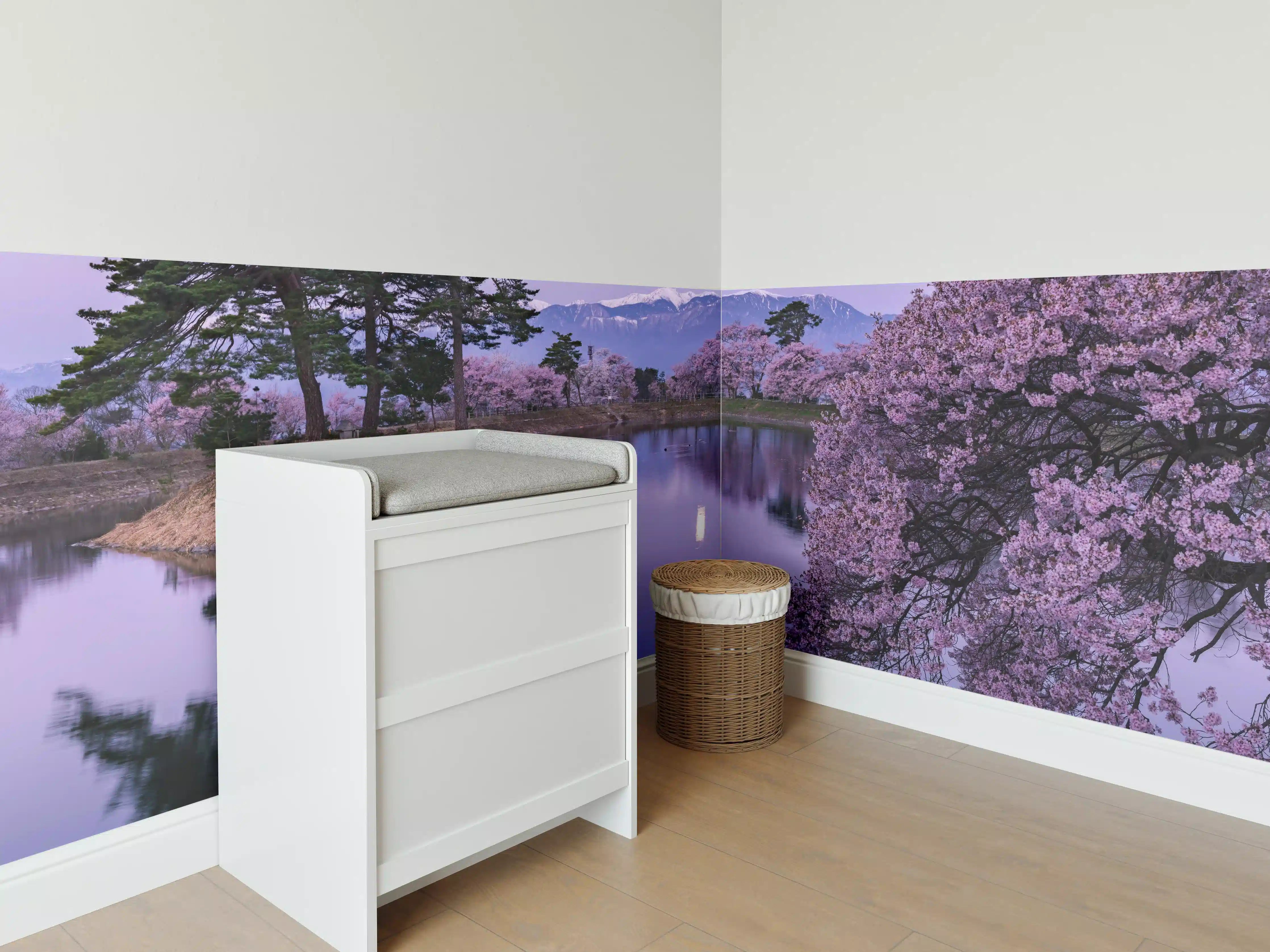 Babyzimmer Wandgestaltung - Kirschblüte - Vollmond