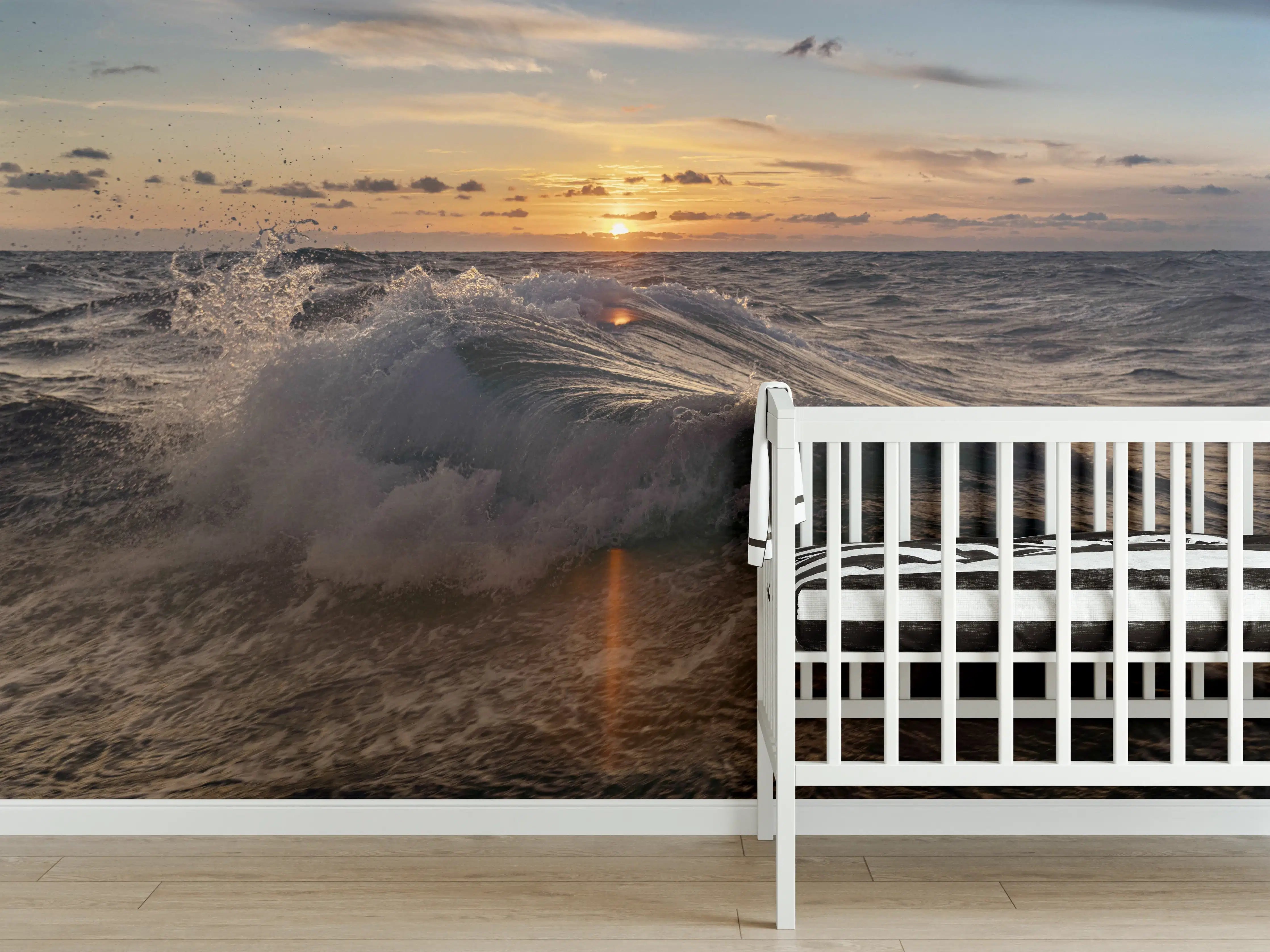 Babyzimmer Wandgestaltung - Kleine Windwelle bei Sonnenuntergang