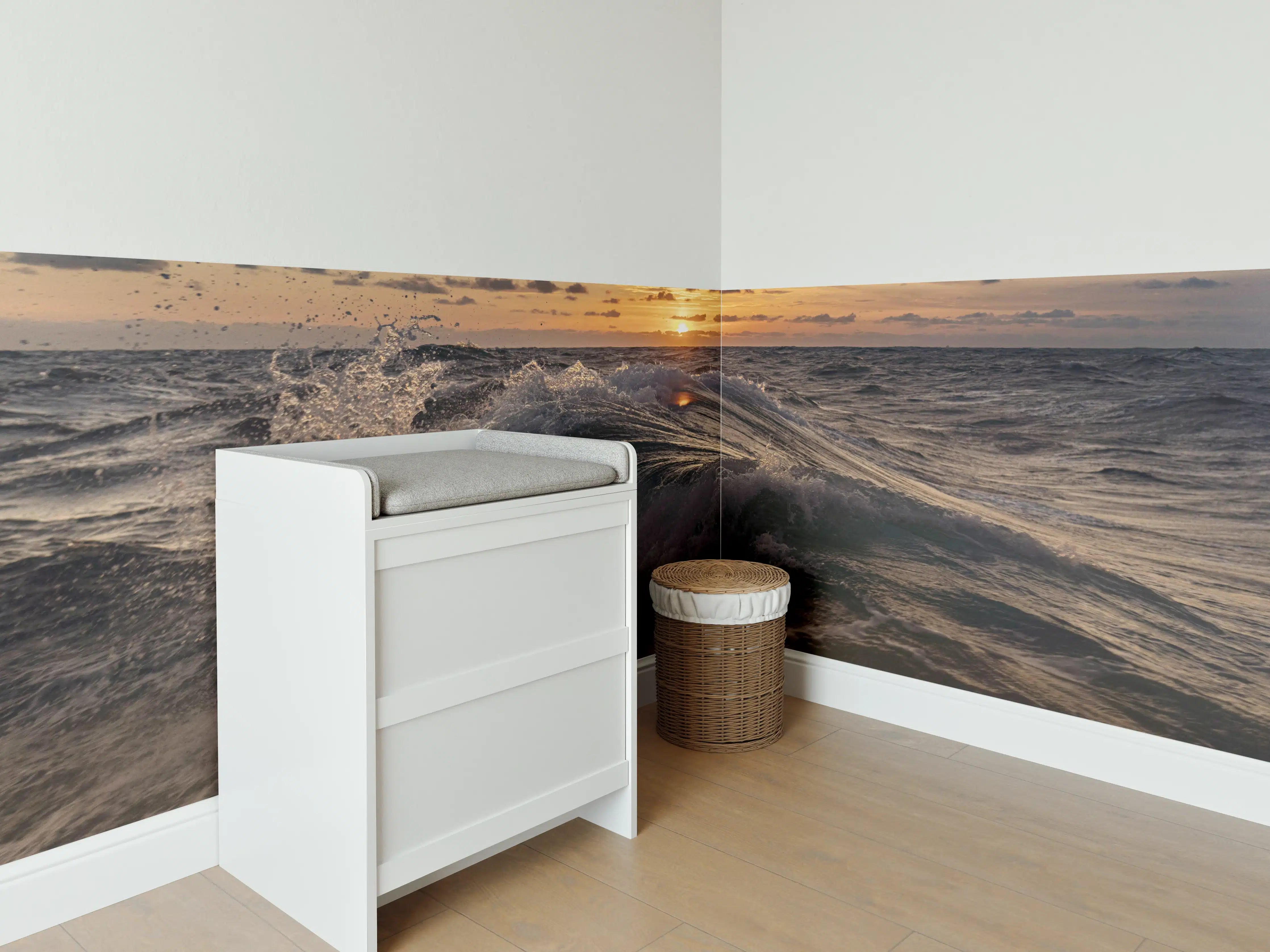Babyzimmer Wandgestaltung - Kleine Windwelle bei Sonnenuntergang