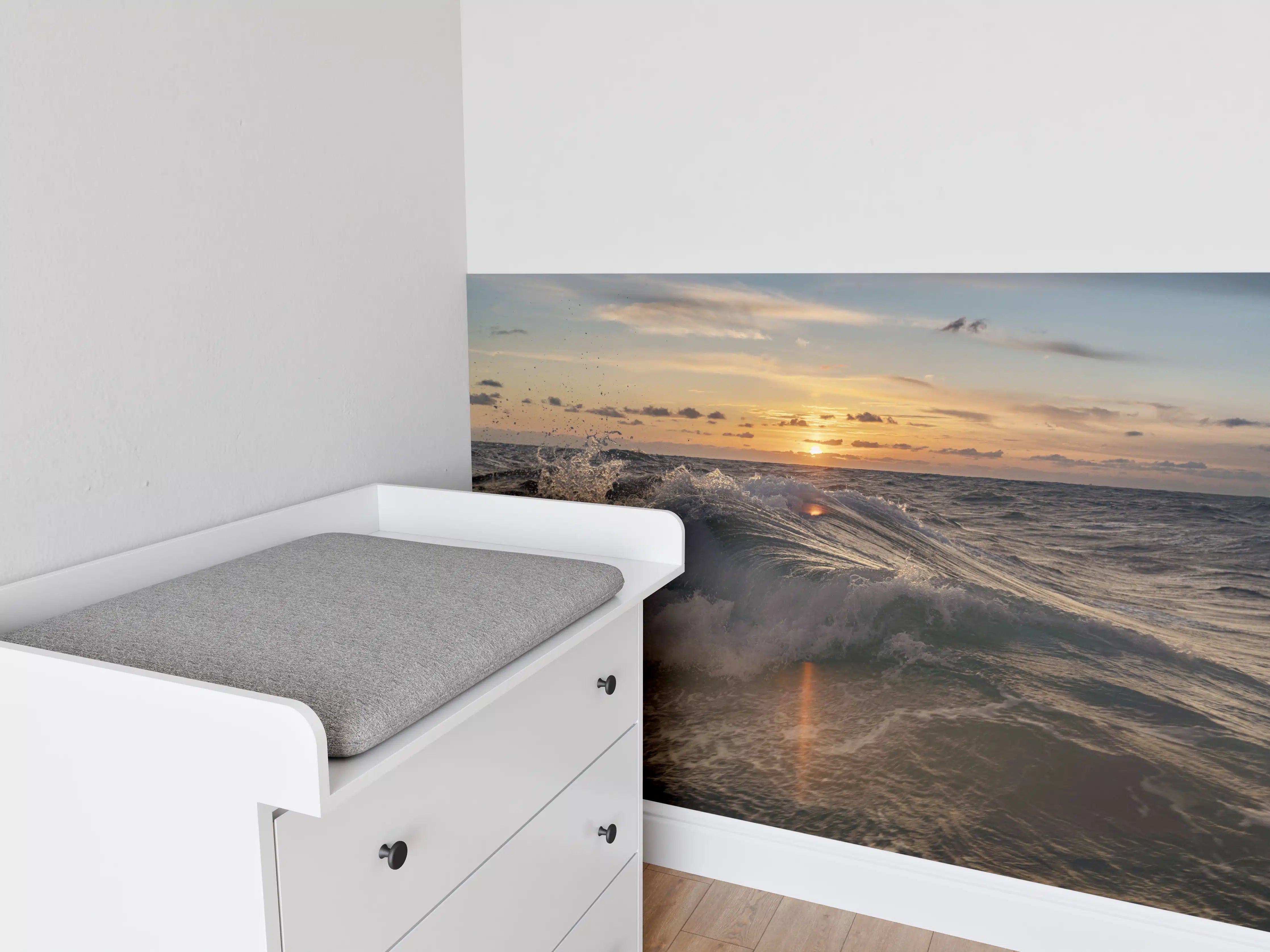 Babyzimmer Wandgestaltung - Kleine Windwelle bei Sonnenuntergang