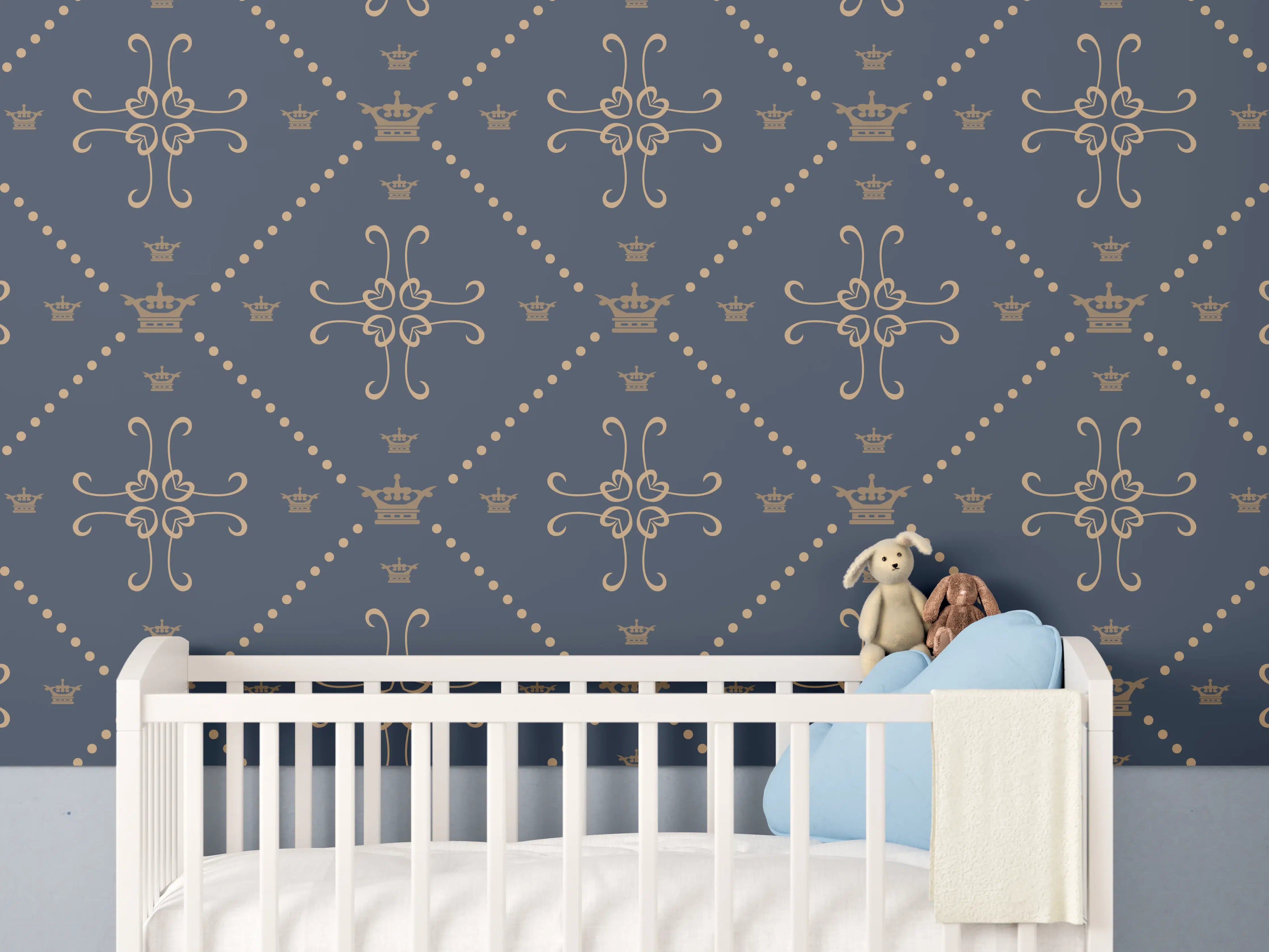 Babyzimmer Wandgestaltung - Köngliche Fliesenmuster 