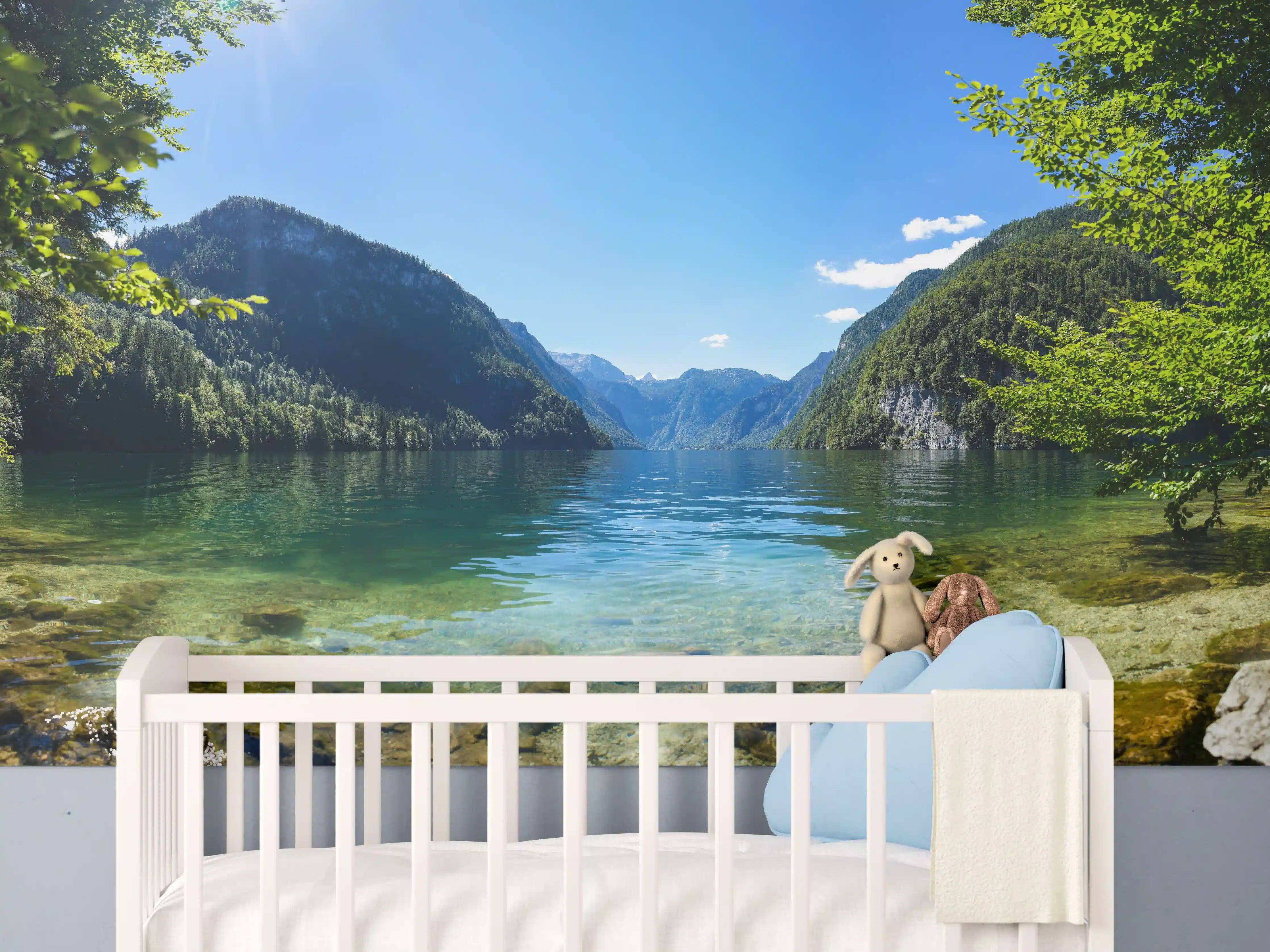 Babyzimmer Wandgestaltung - Königsee & Berge in Alpen