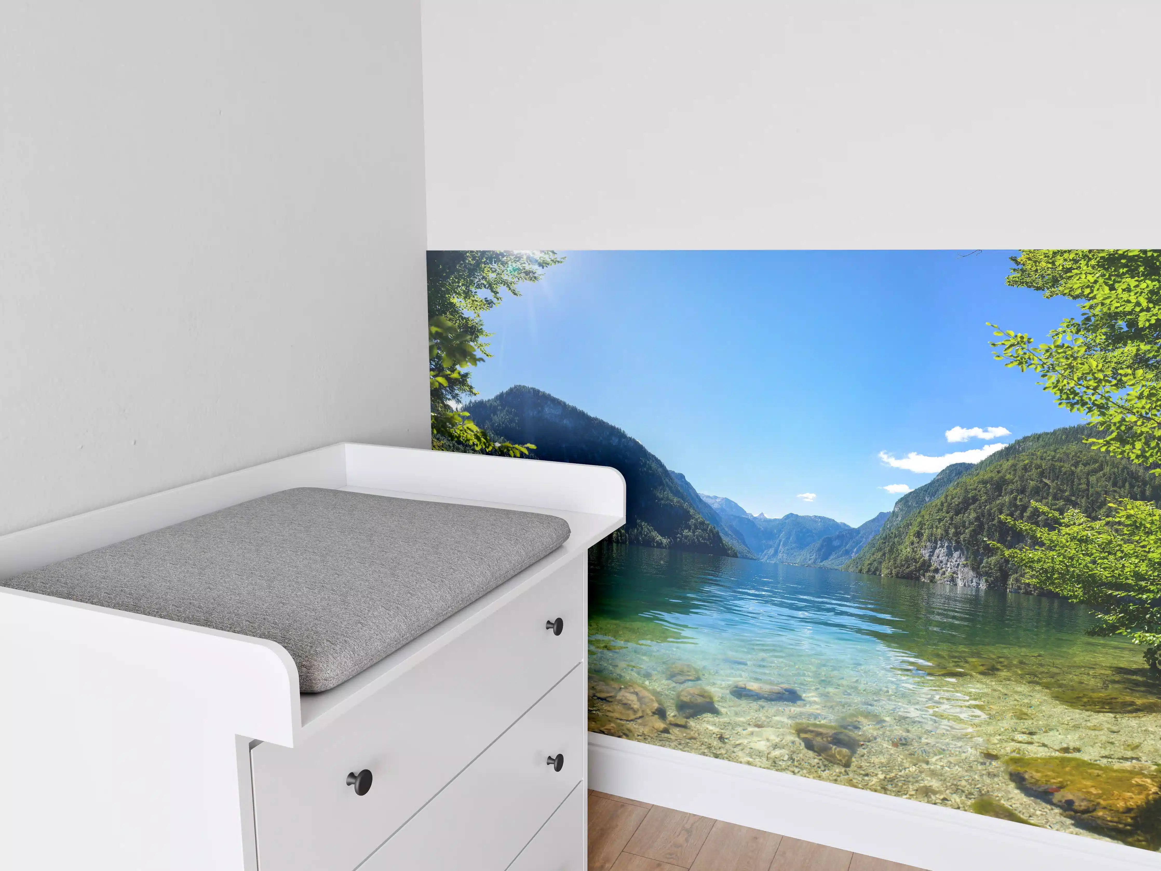 Babyzimmer Wandgestaltung - Königsee & Berge in Alpen