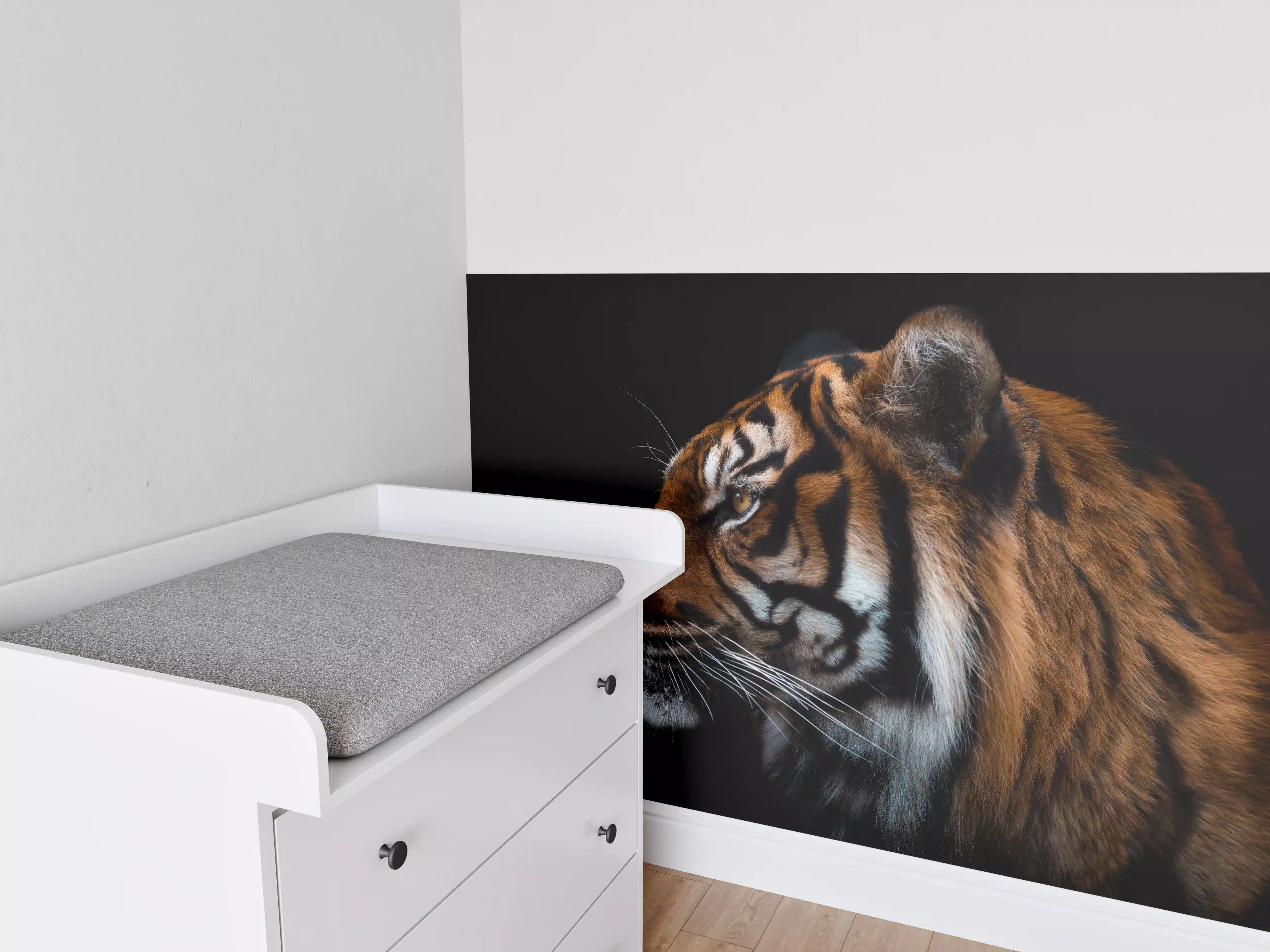 Babyzimmer Wandgestaltung - Kopf eines Sumatra-Tigers geschlossen