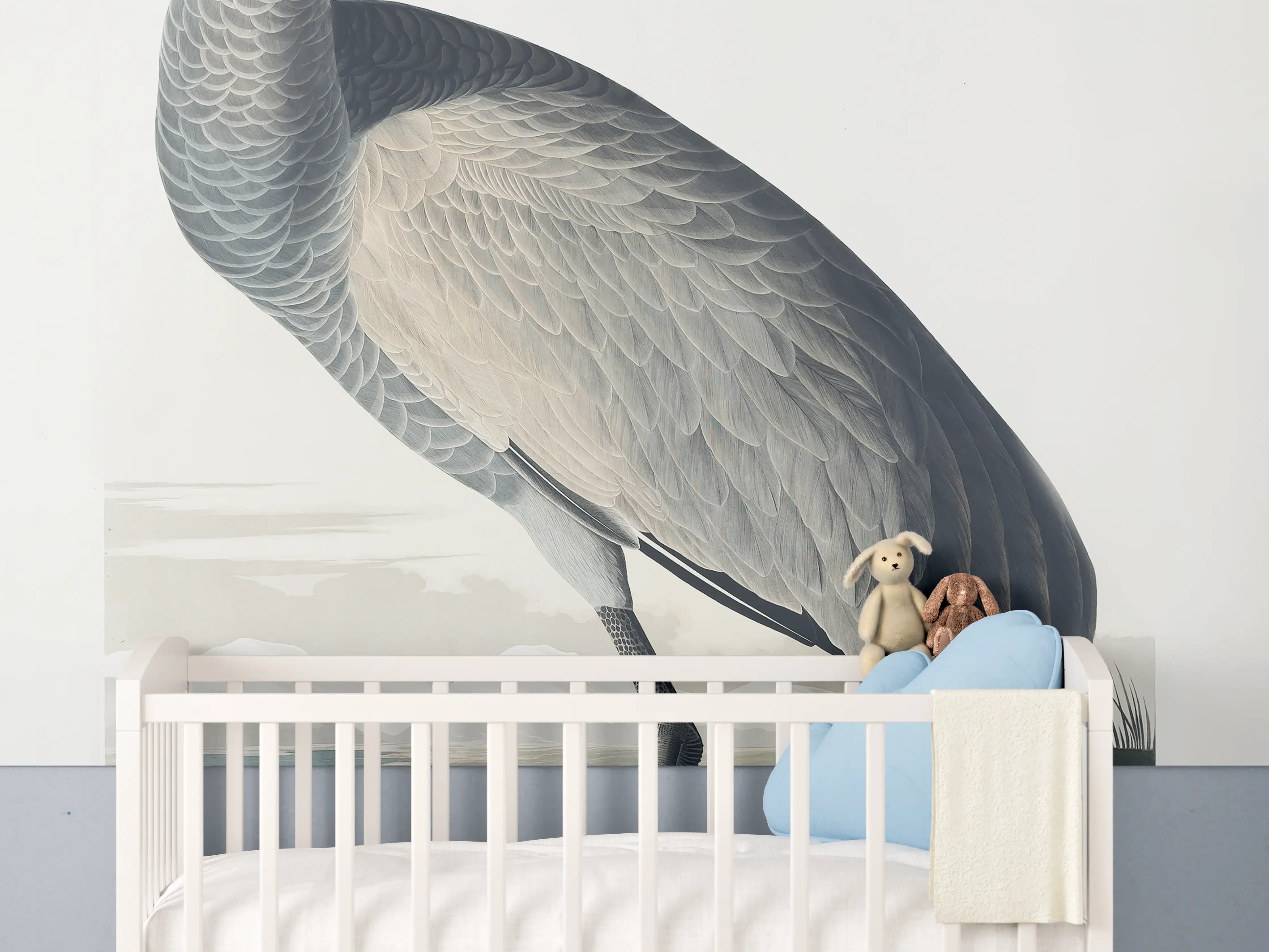 Babyzimmer Wandgestaltung - Kranisch Portrait - Robert Havell