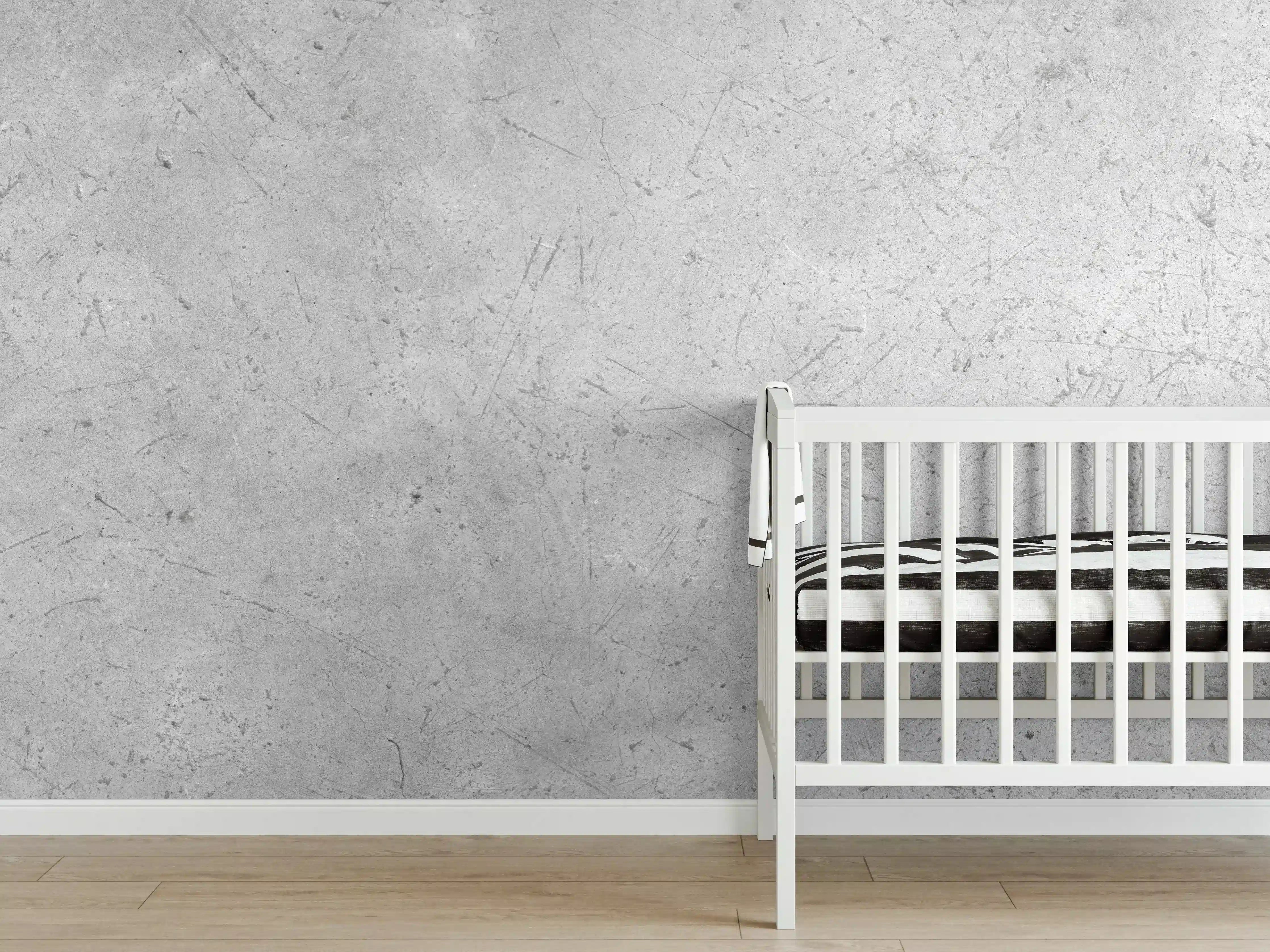 Babyzimmer Wandgestaltung - Kratzige graue Betonwand
