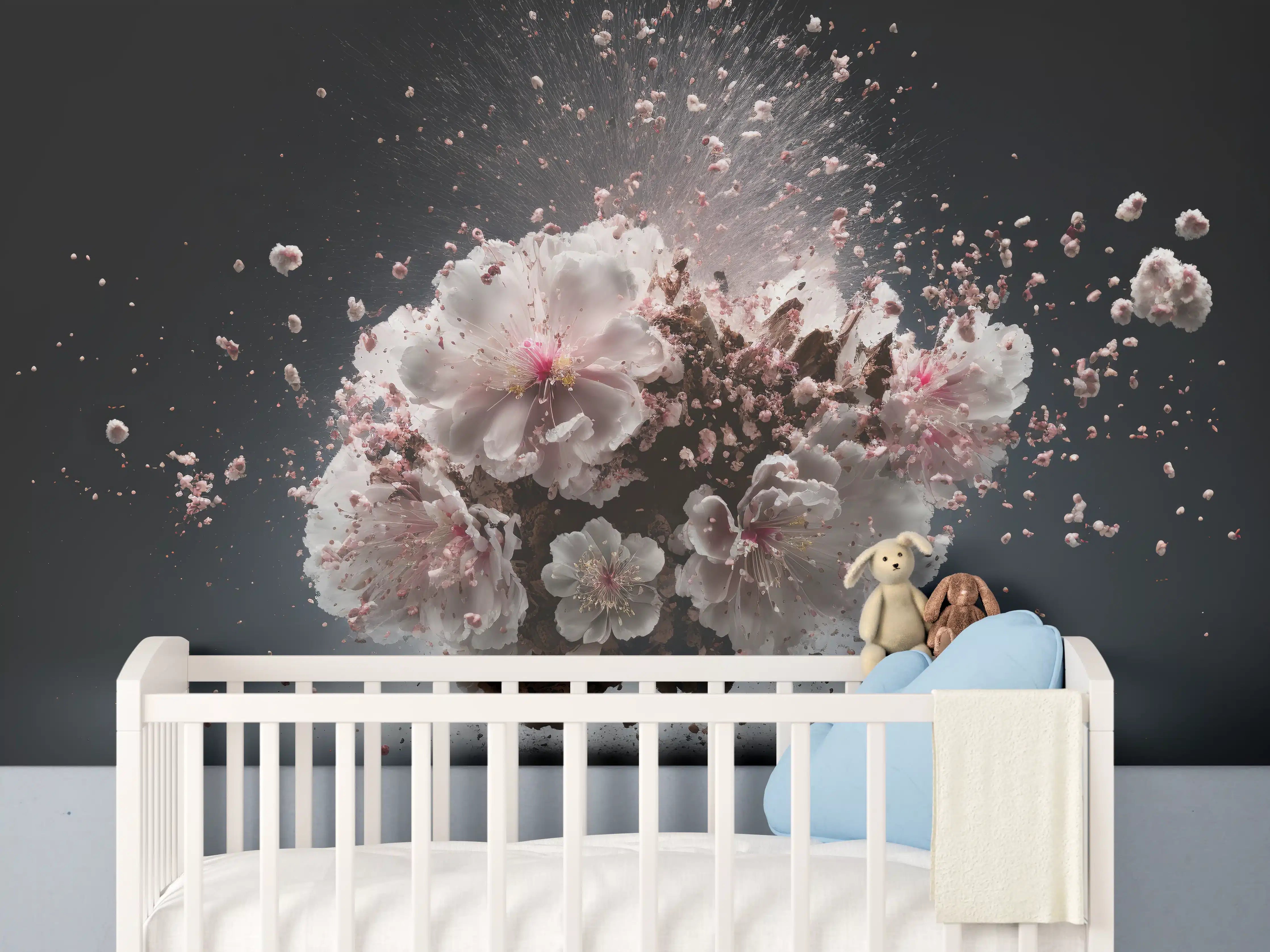 Babyzimmer Wandgestaltung - Kreative Kirschblütenblütenexplosion 2