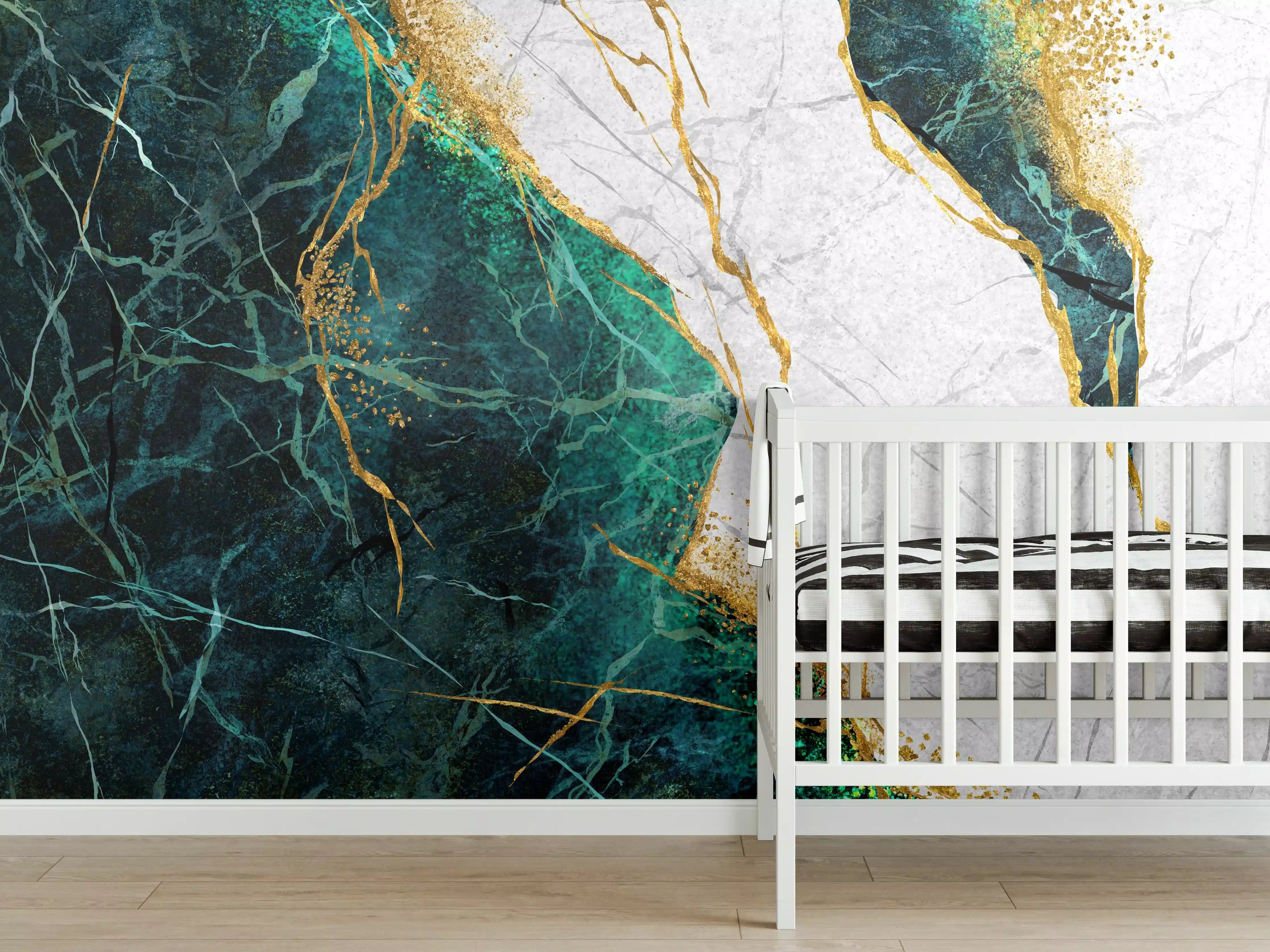 Babyzimmer Wandgestaltung - Kreative Marmor Textur - Luxus 