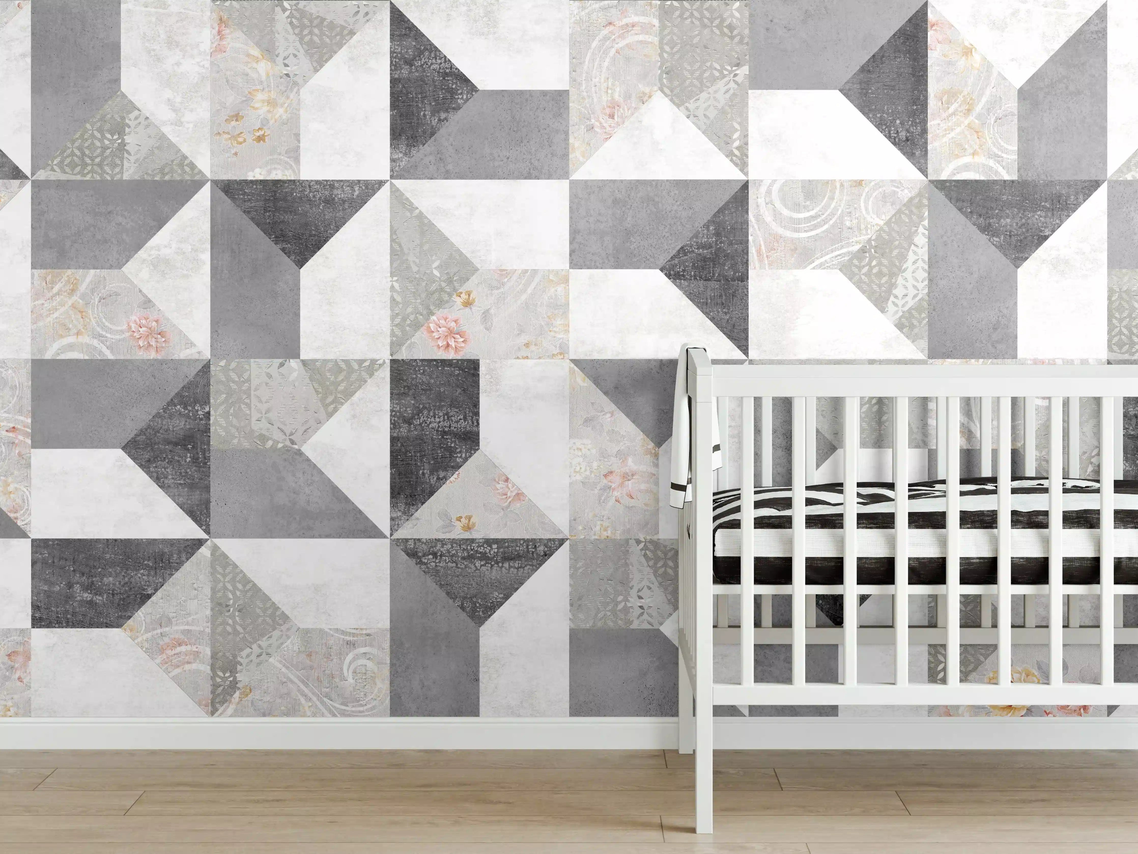 Babyzimmer Wandgestaltung - Kreatives Fliesenmuster