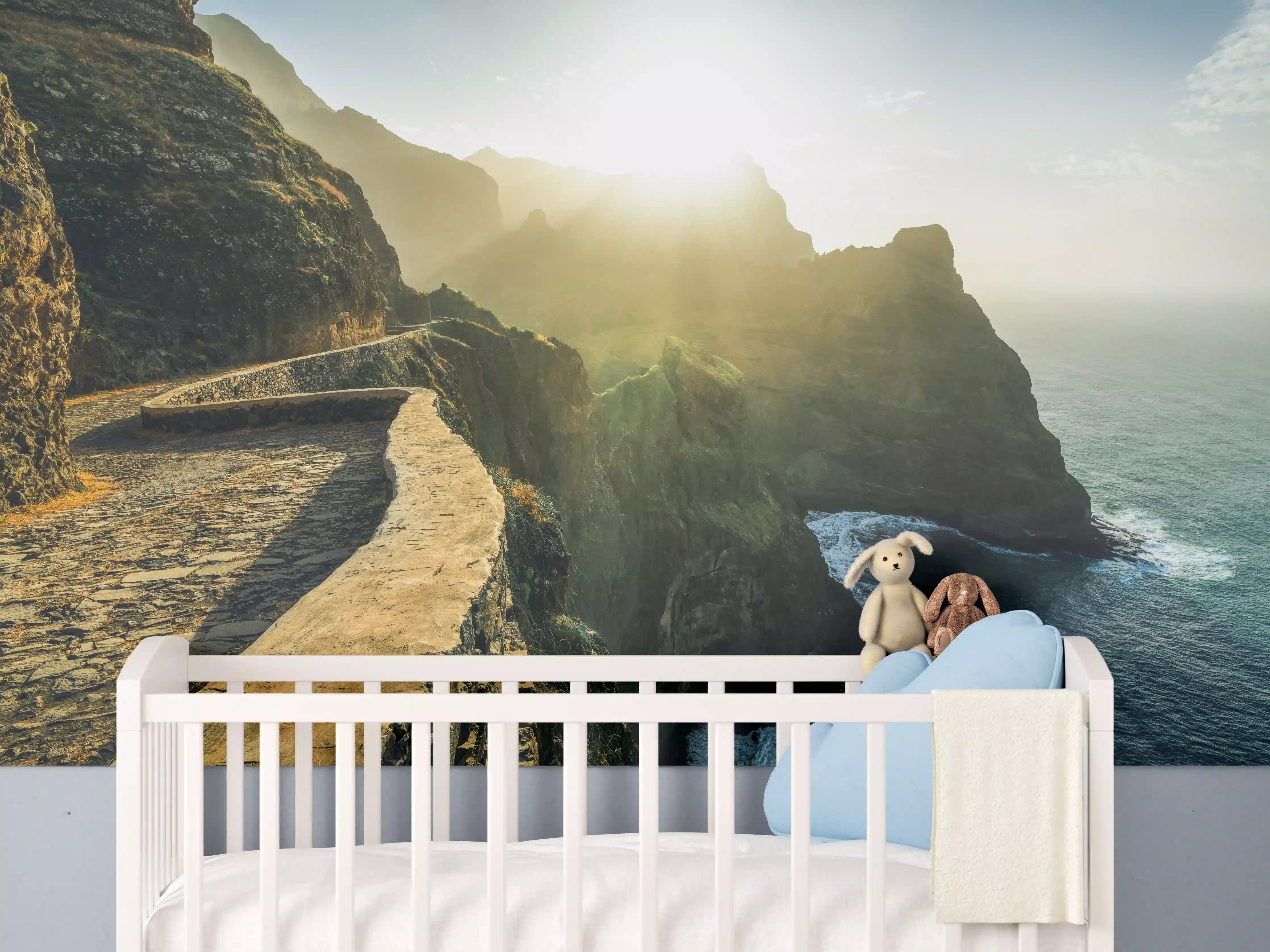 Babyzimmer Wandgestaltung - Küstenweg bei Sonnenaufgang