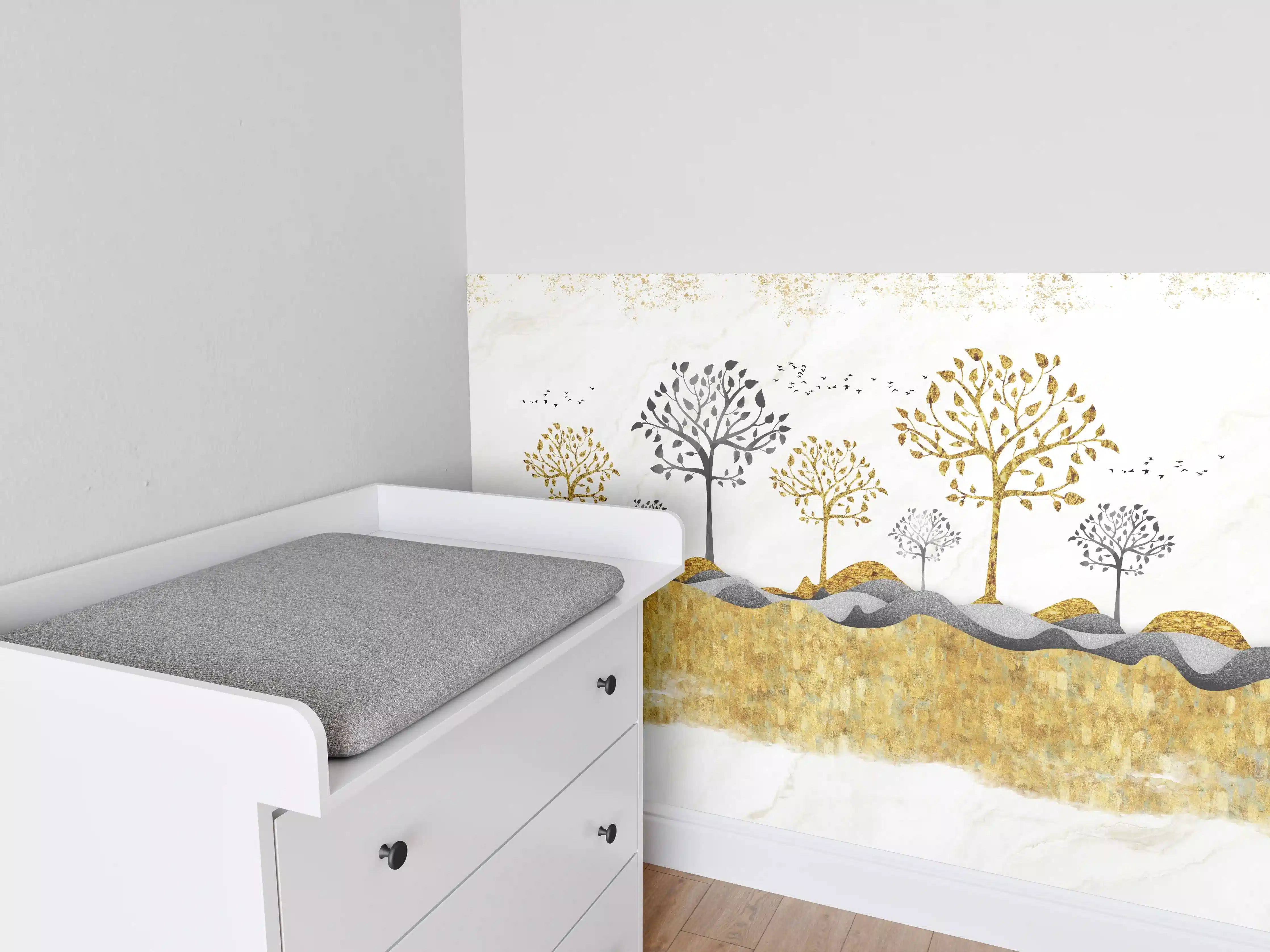 Babyzimmer Wandgestaltung - Kunsttapete einer Landschaft