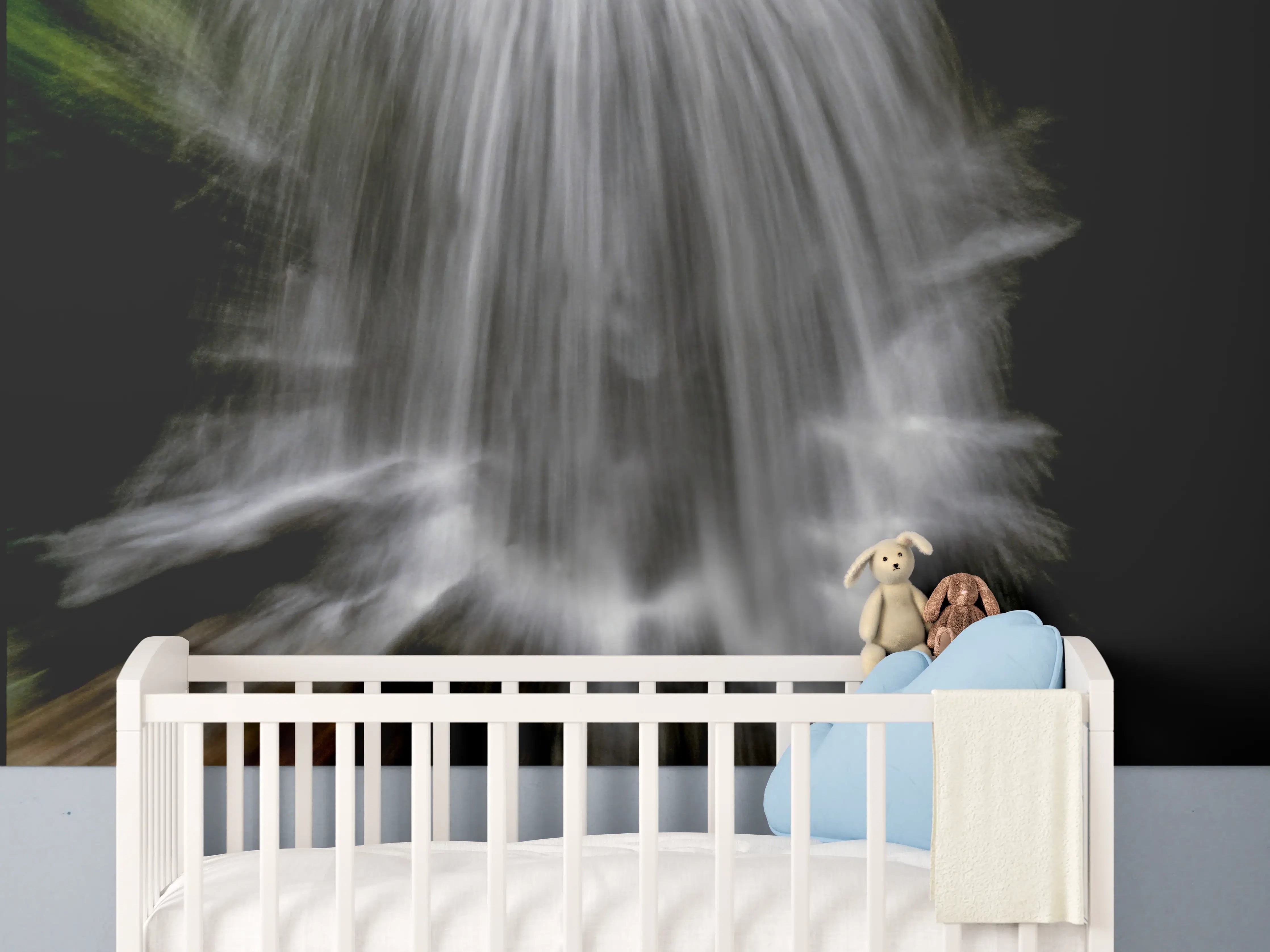 Babyzimmer Wandgestaltung - Kunstvoller Wasserfall
