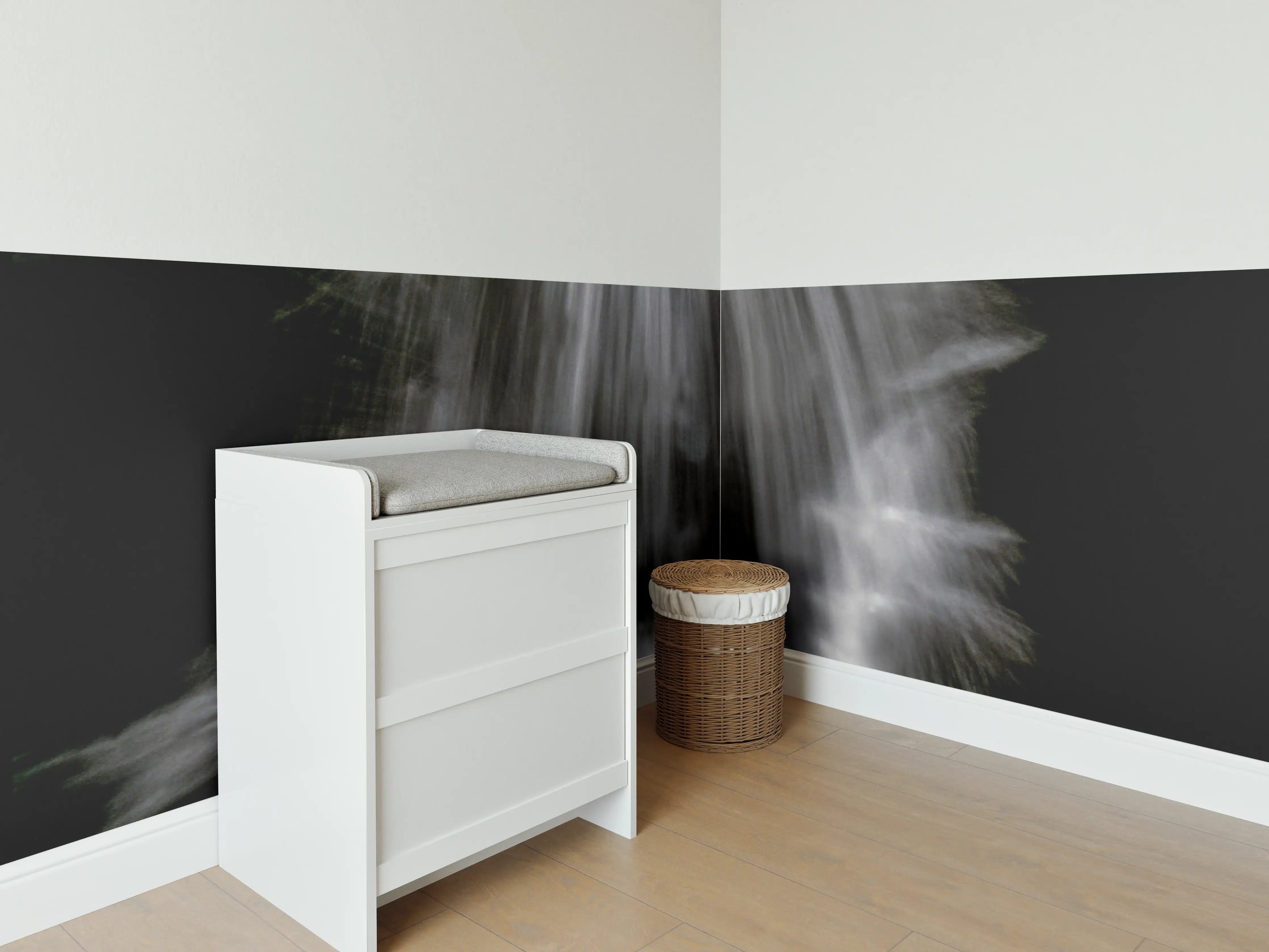 Babyzimmer Wandgestaltung - Kunstvoller Wasserfall