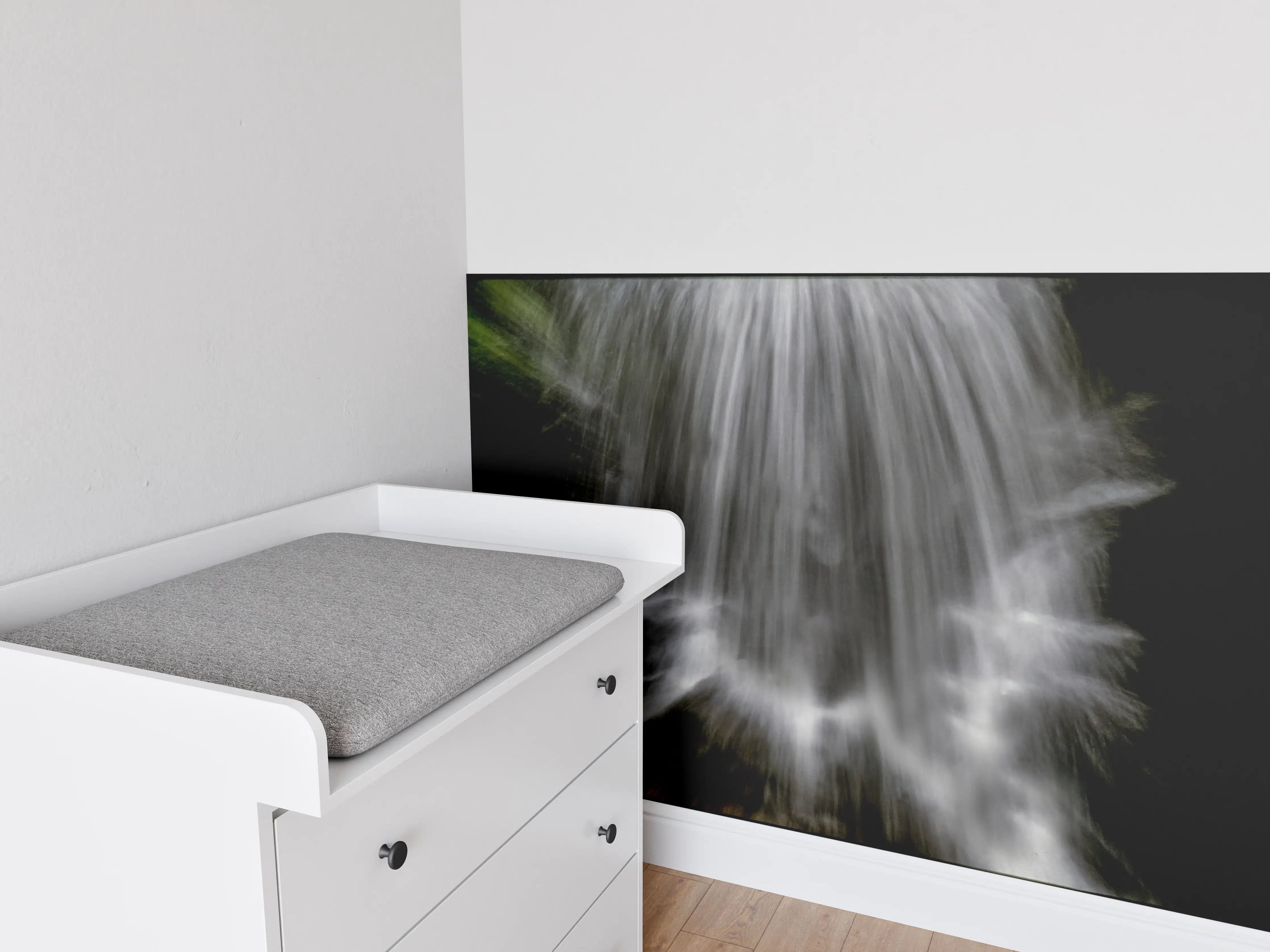 Babyzimmer Wandgestaltung - Kunstvoller Wasserfall