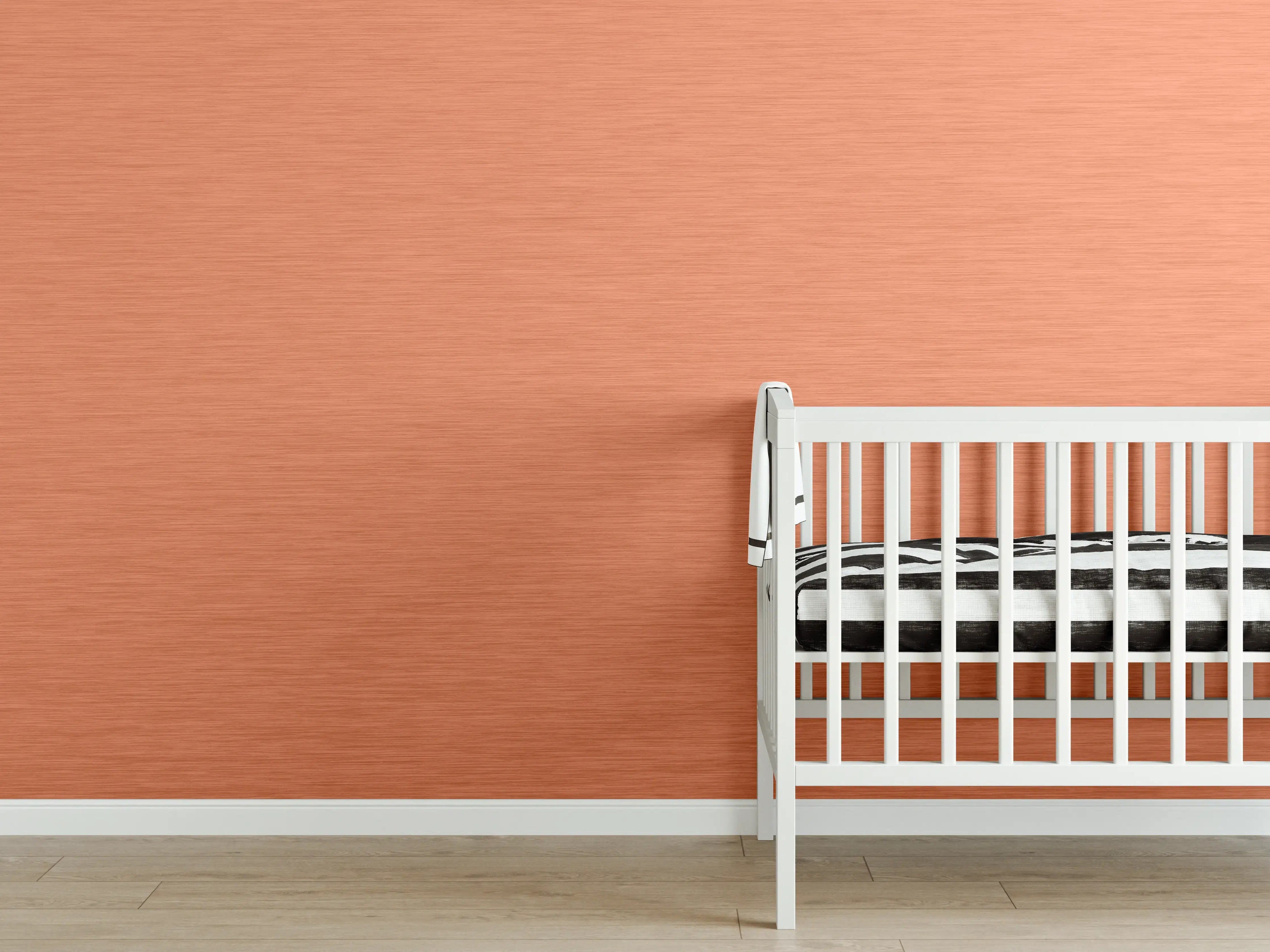 Babyzimmer Wandgestaltung - Kupferfarbene Metalltextur