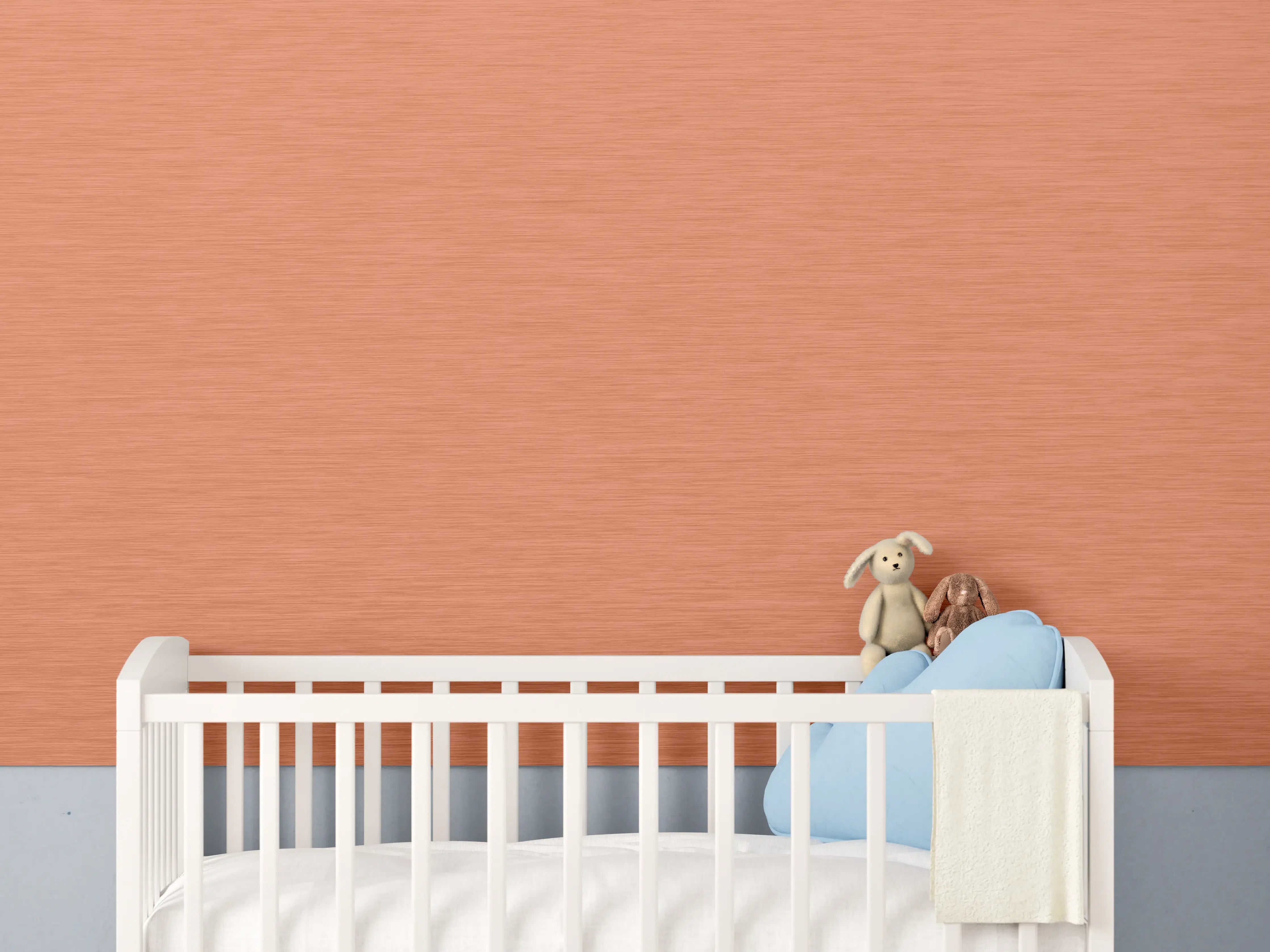Babyzimmer Wandgestaltung - Kupferfarbene Metalltextur