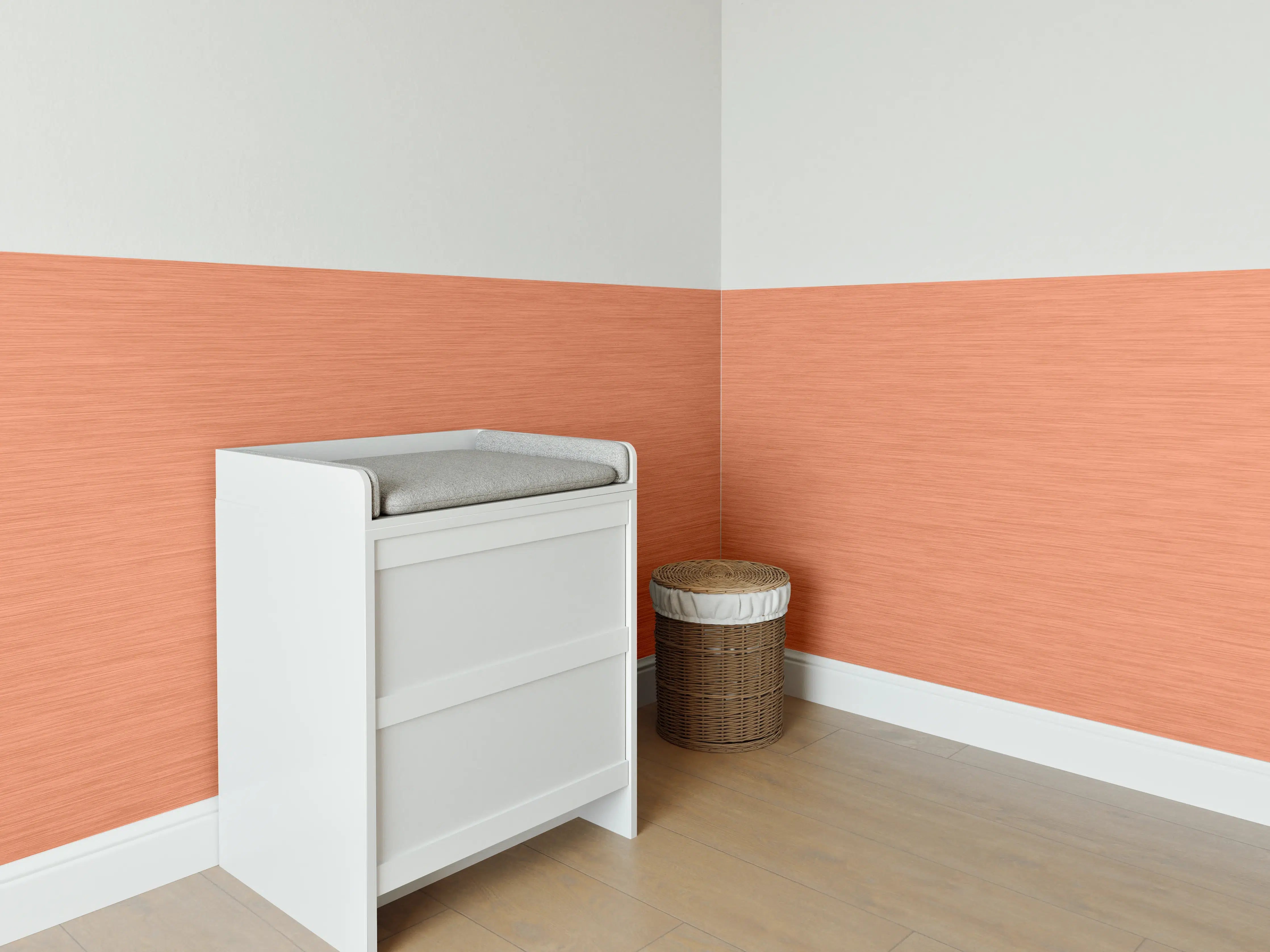 Babyzimmer Wandgestaltung - Kupferfarbene Metalltextur