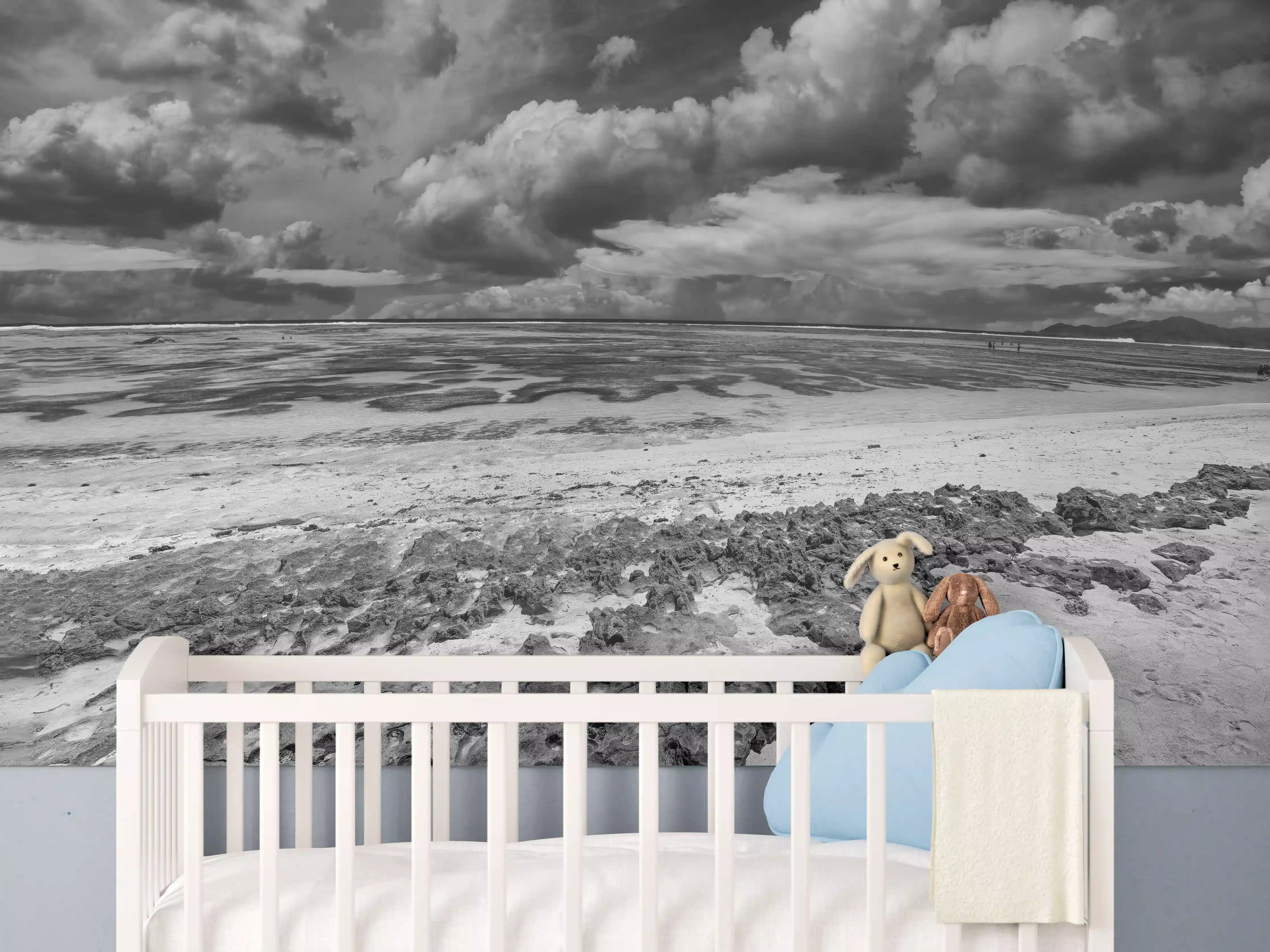 Babyzimmer Wandgestaltung - La Digue Meer und Felsen