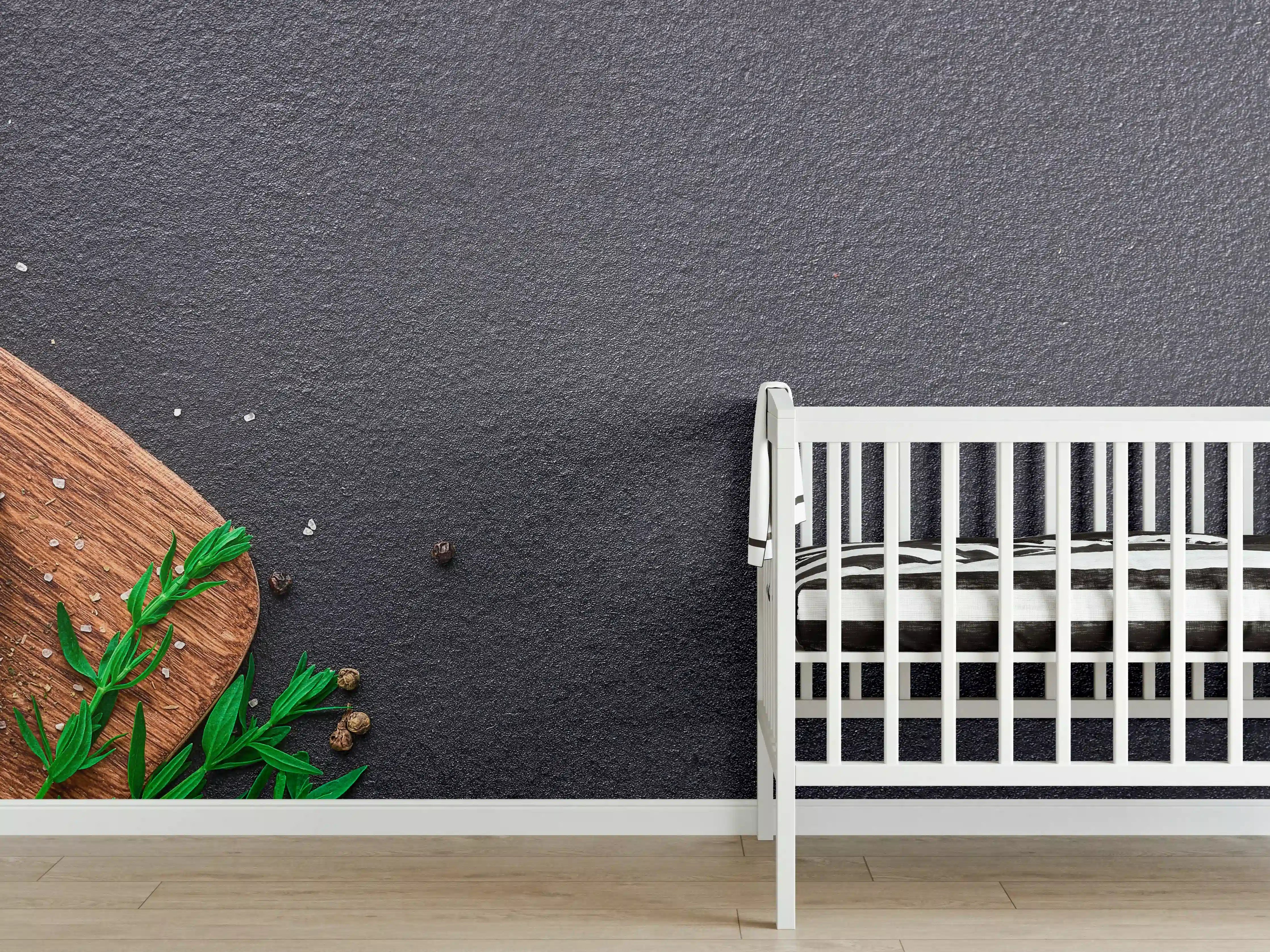 Babyzimmer Wandgestaltung - Lachssteaks auf Holzbrett