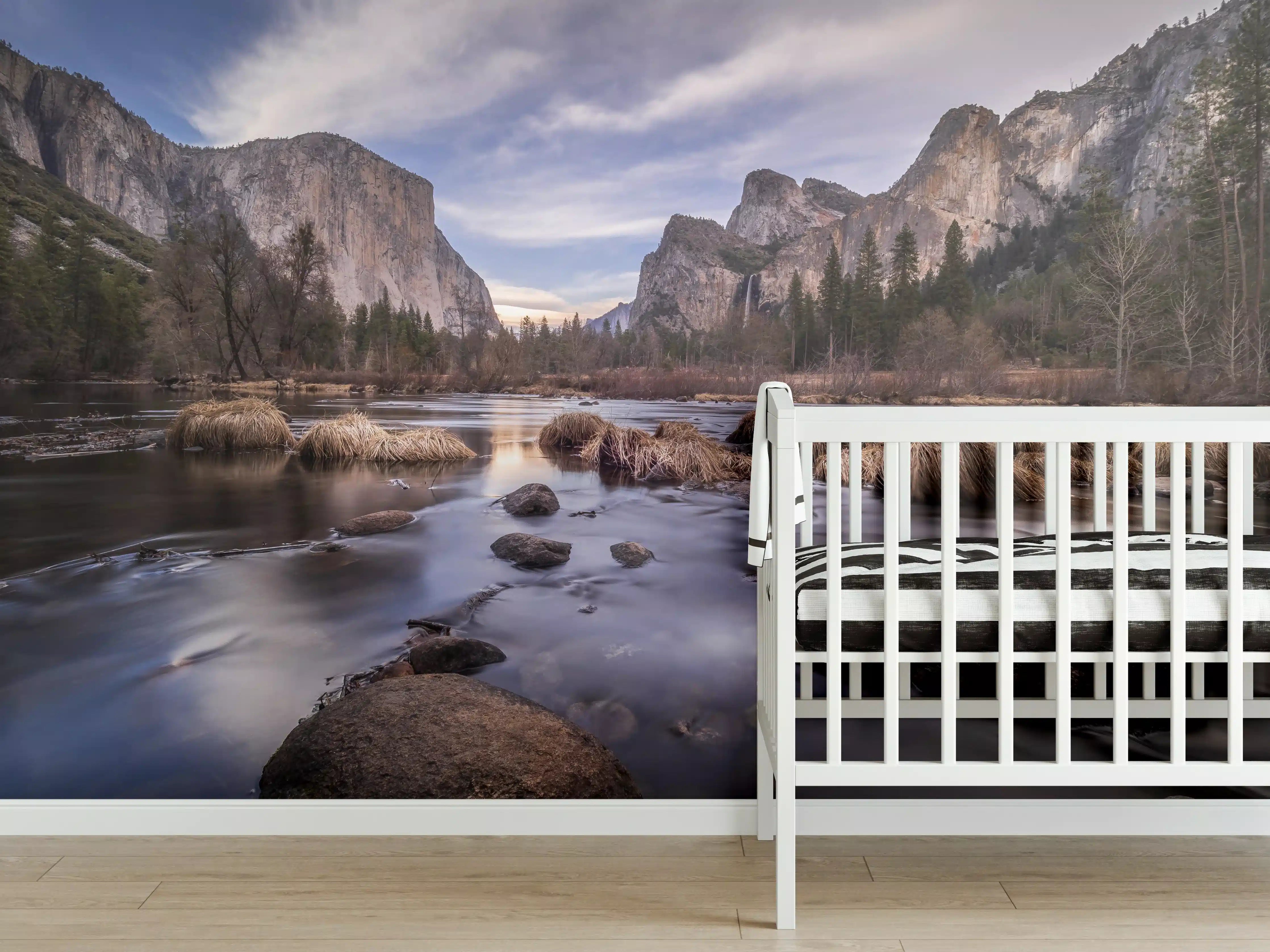 Babyzimmer Wandgestaltung - Landschaft des Yosemite Valley Kalifornien