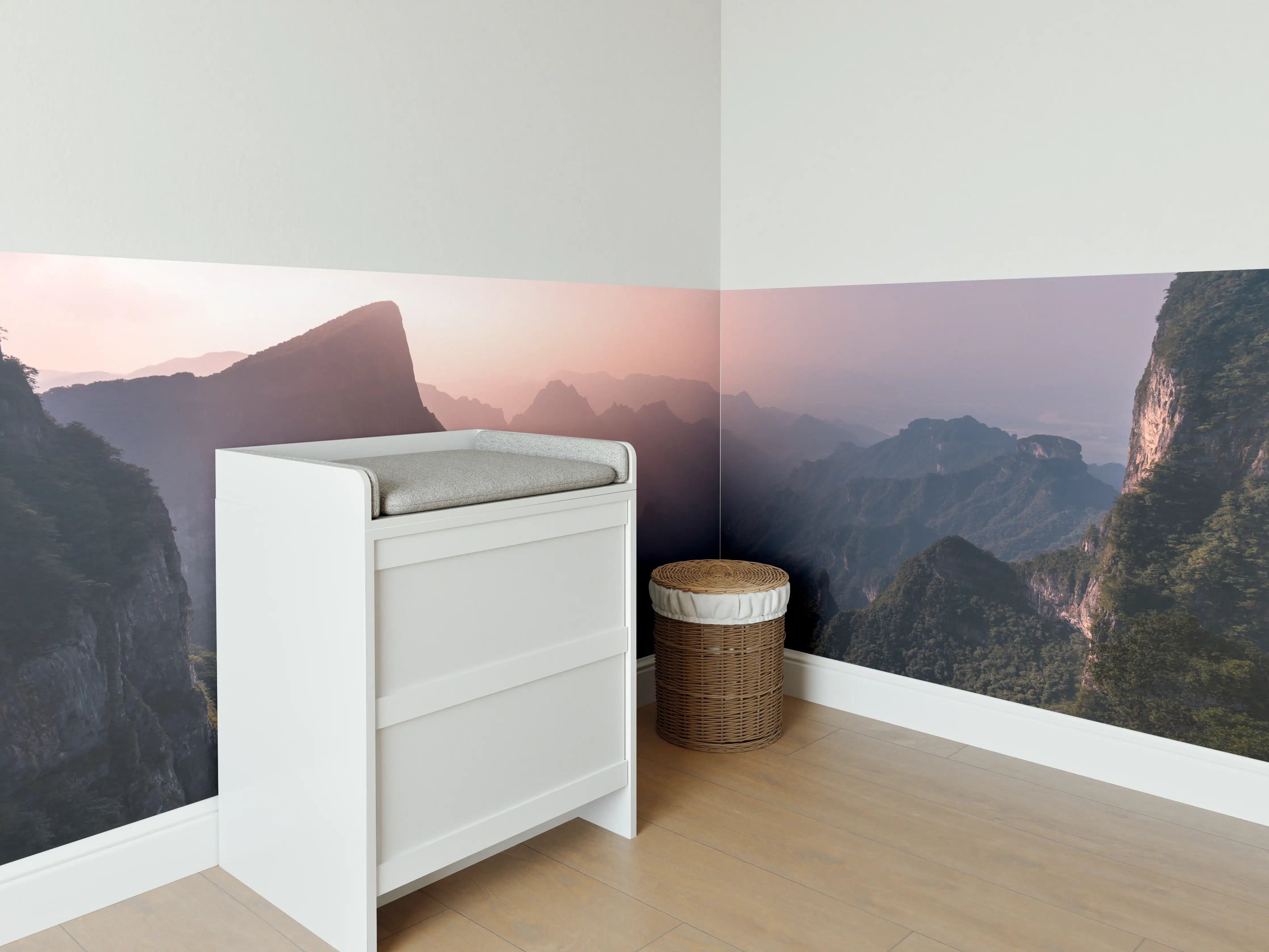 Babyzimmer Wandgestaltung - Landschaftsblick - Berg Tianmen