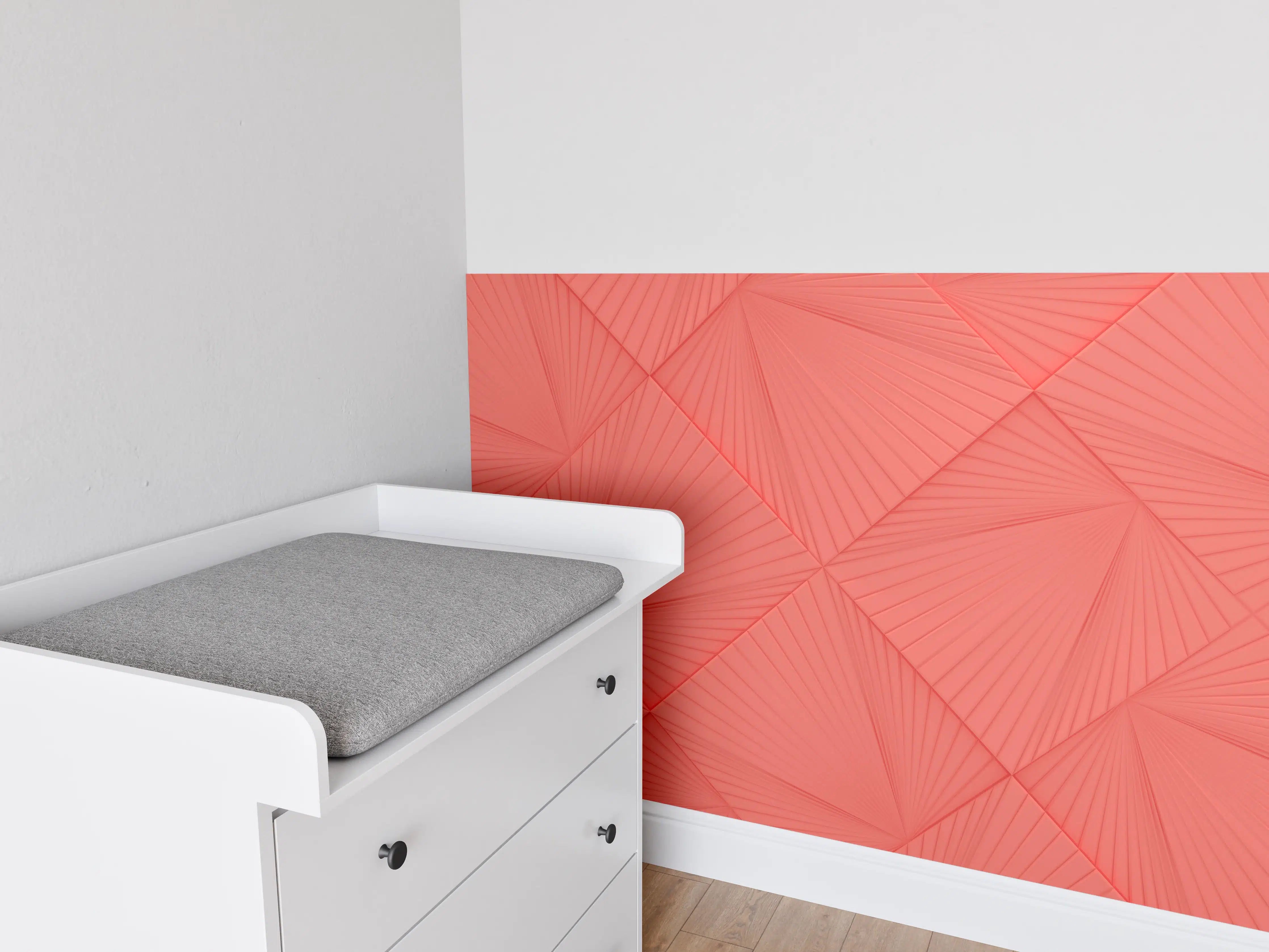 Babyzimmer Wandgestaltung - Lebendige Korallen-Geometrie
