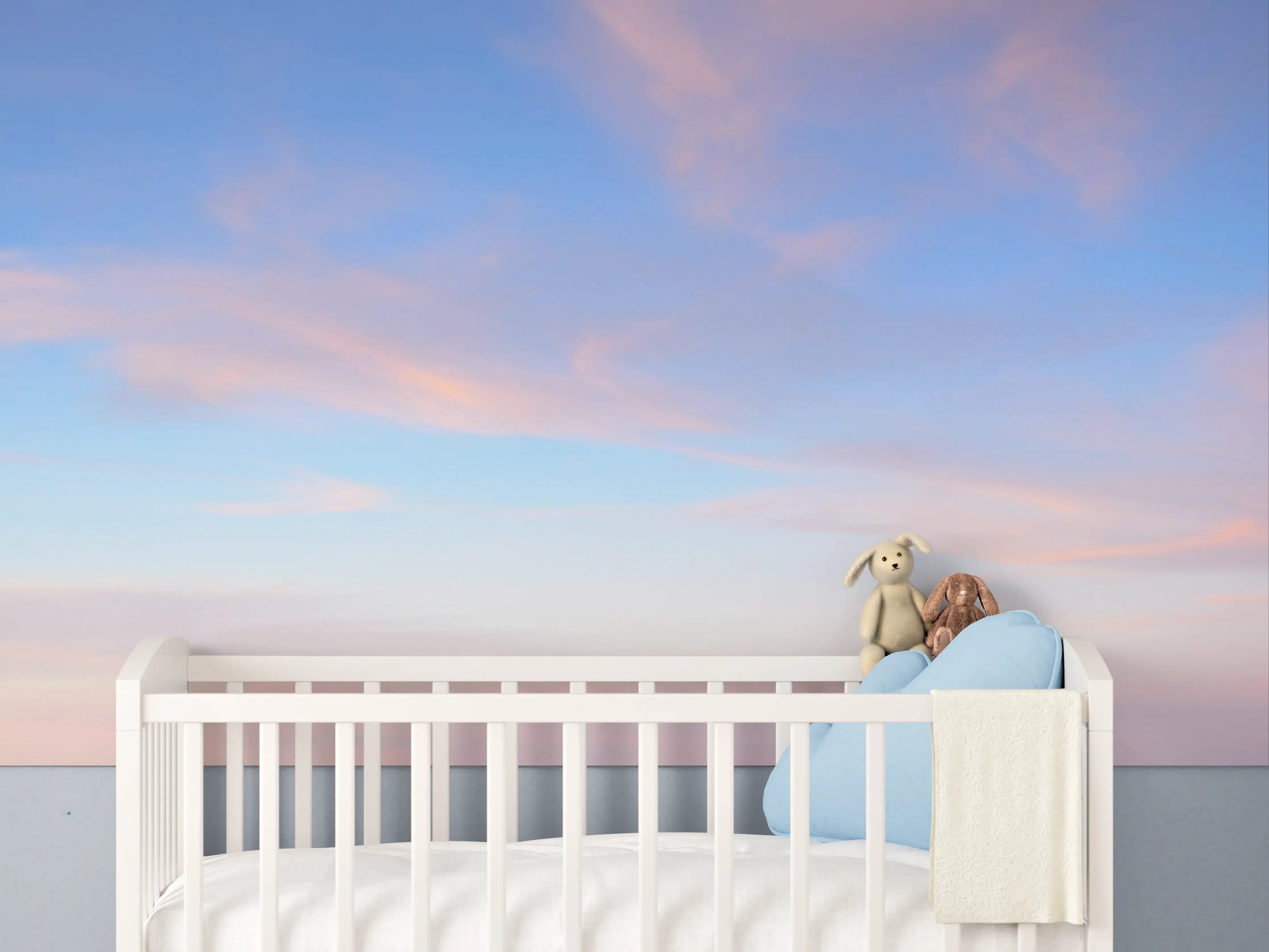 Babyzimmer Wandgestaltung - Leichter Himmel mit sanften Farbverläufen