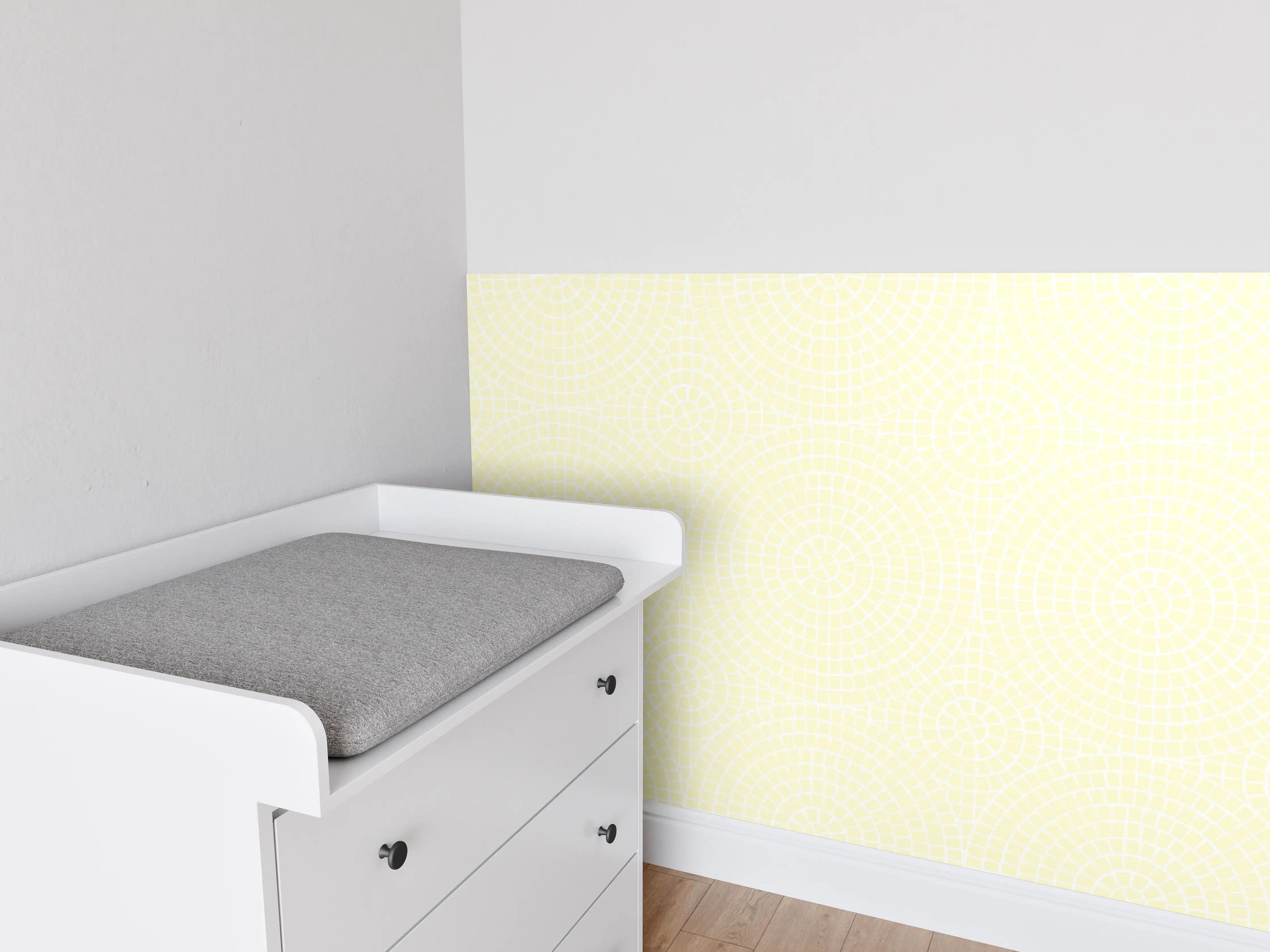 Babyzimmer Wandgestaltung - Lemon-Crema-Mosaik-Fliese