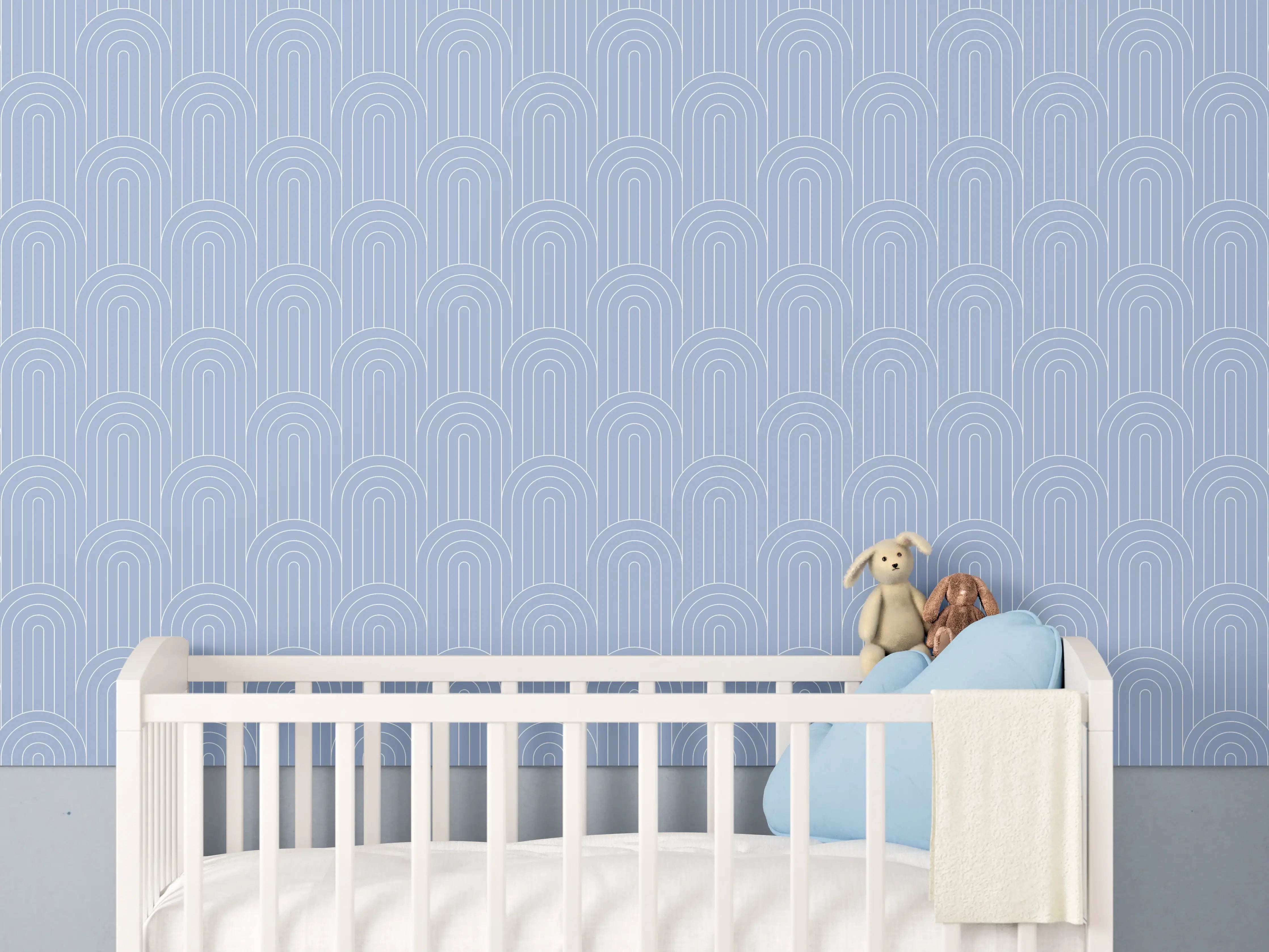 Babyzimmer Wandgestaltung - Leuchtende blauer Fliesen-Designs
