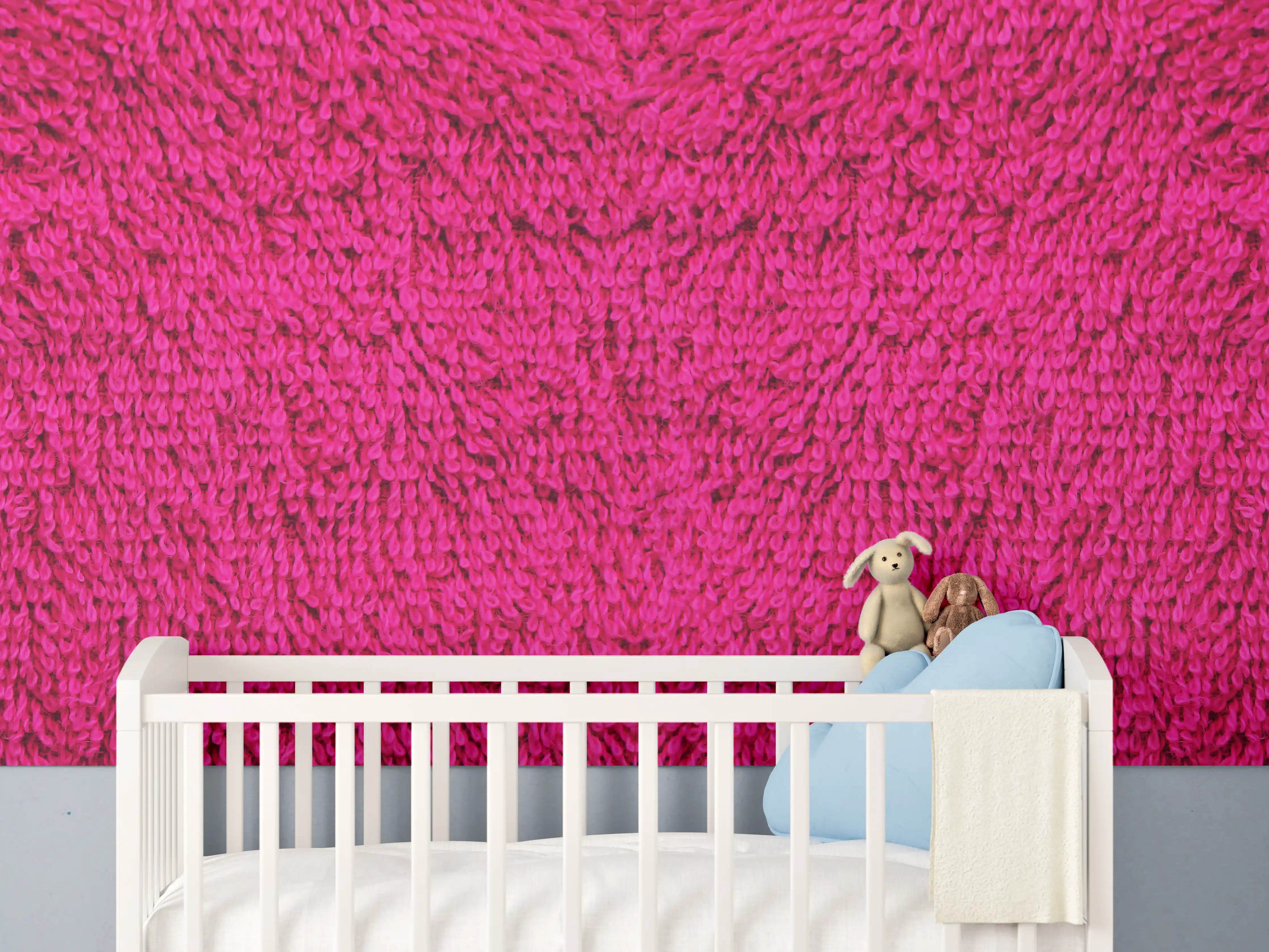 Babyzimmer Wandgestaltung - Lila Frottee Handtuch Textur