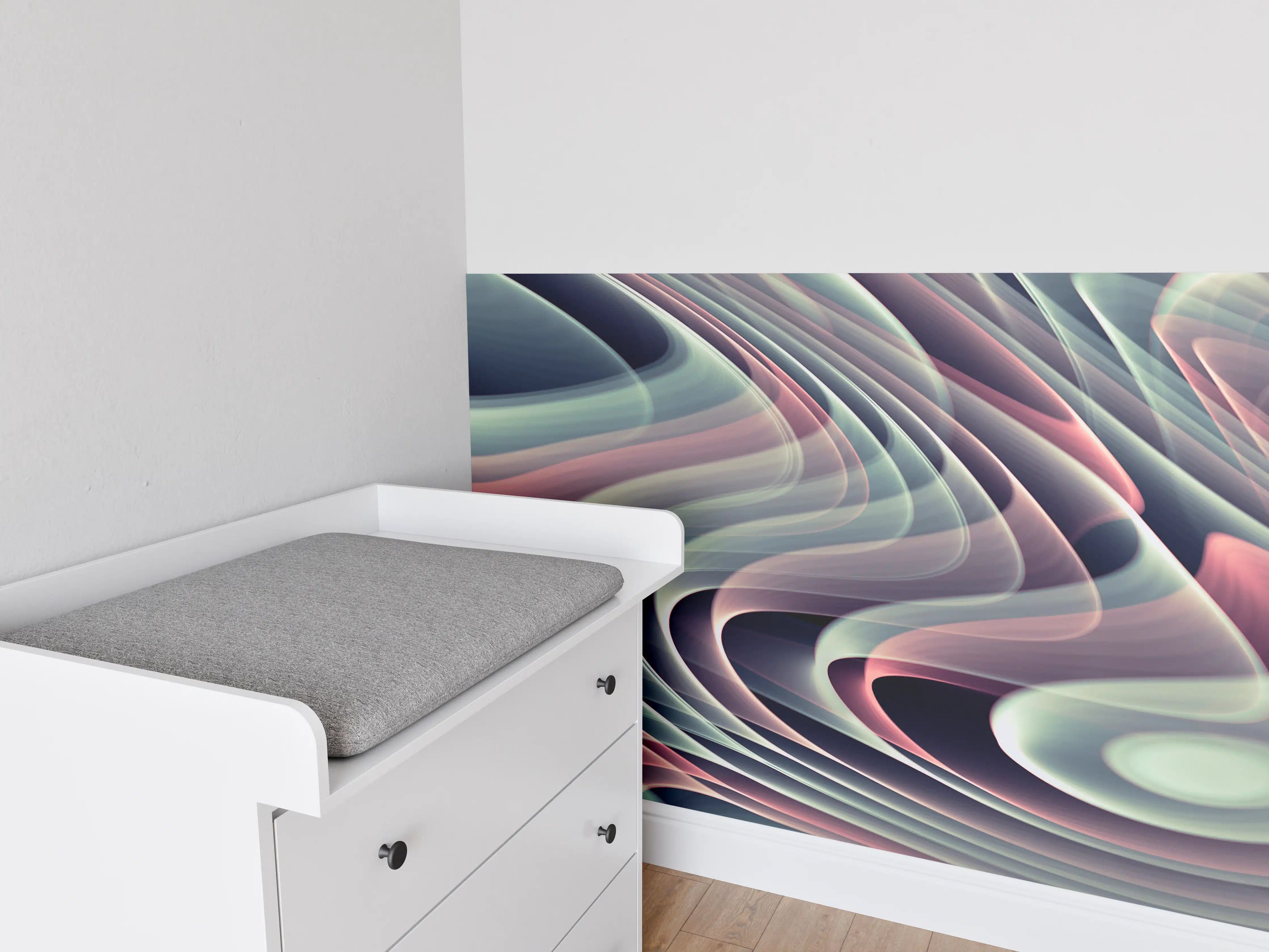 Babyzimmer Wandgestaltung - Linienartiger Hintergrund - Abstrakt