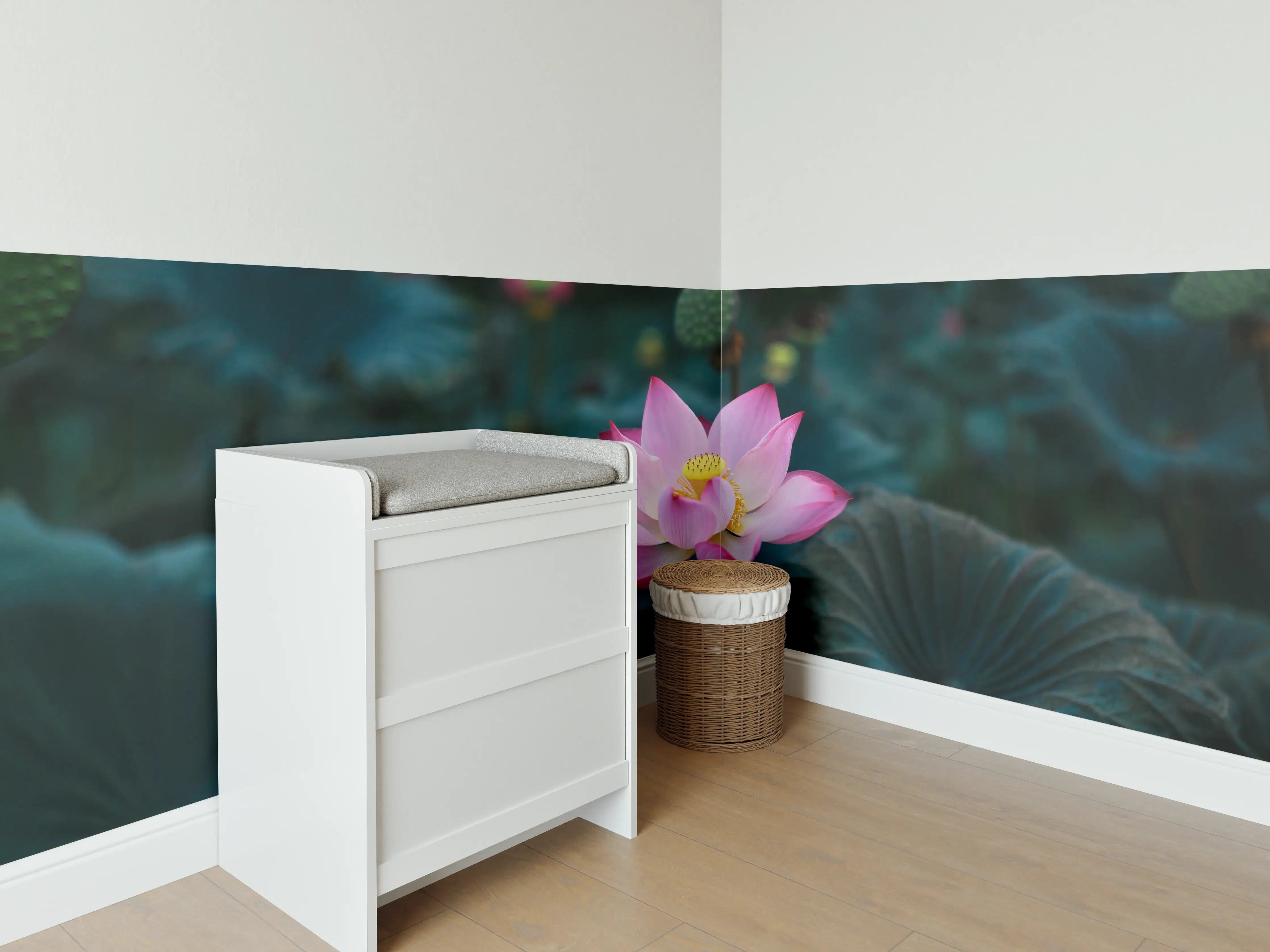 Babyzimmer Wandgestaltung - Lotosblume im Garten