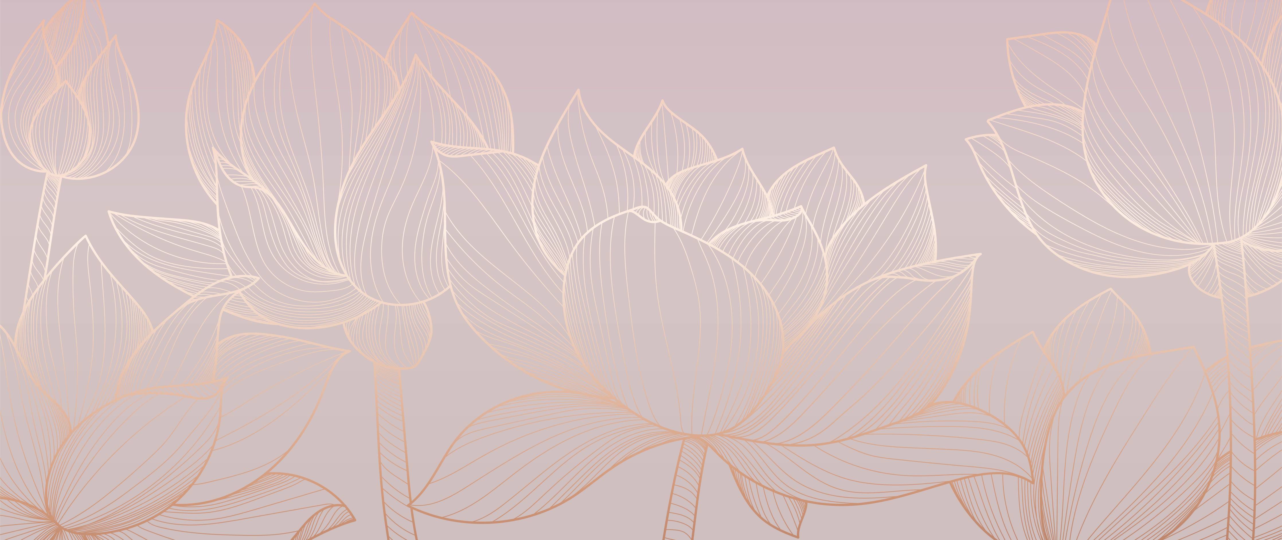 Babyzimmer Wandgestaltung-Lotus-Lineart Pastelltöne