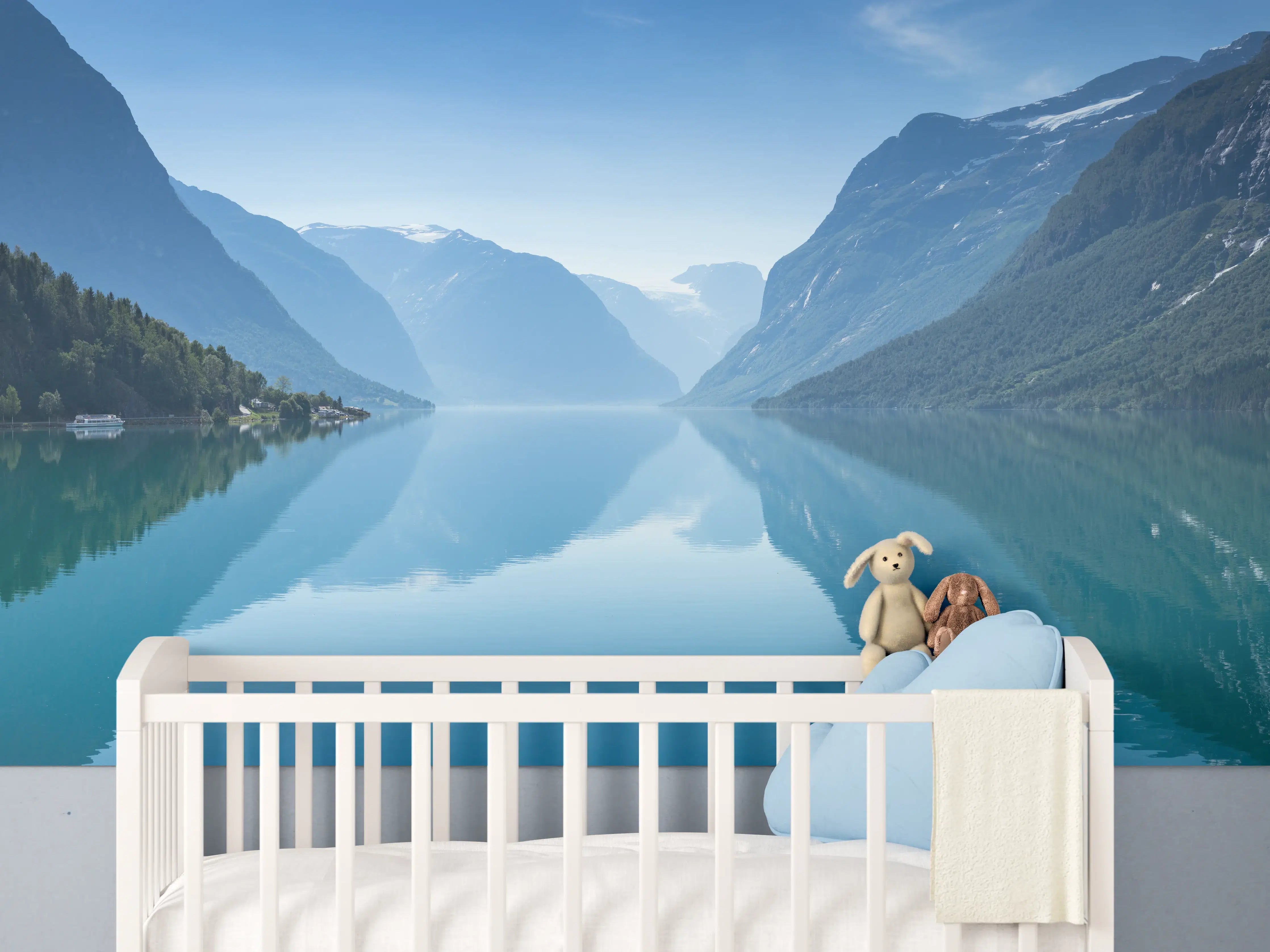 Babyzimmer Wandgestaltung - Lovatnet See - Norwegen