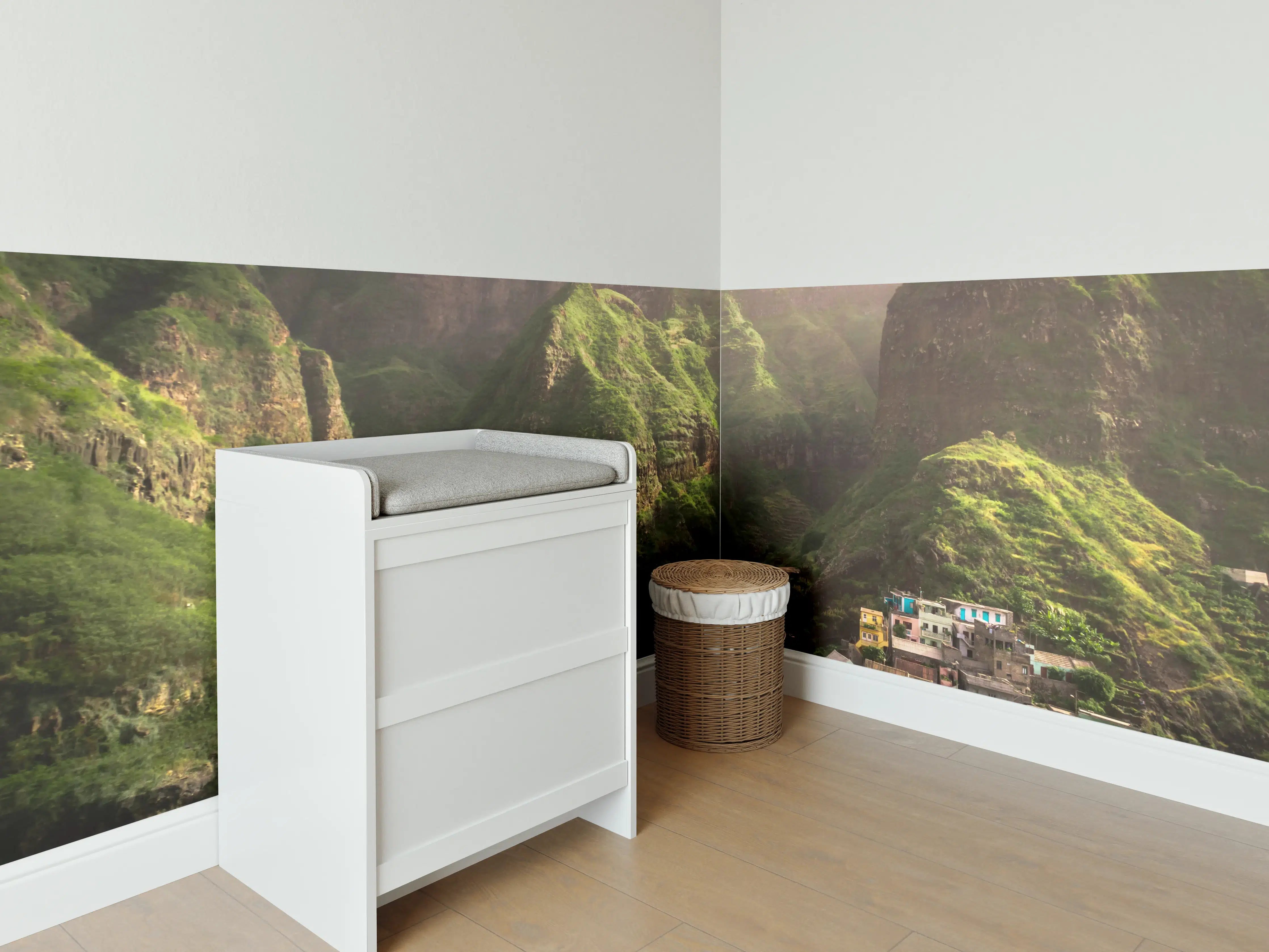 Babyzimmer Wandgestaltung - Luftaufnahme von Fontainhas - Kabo Verde
