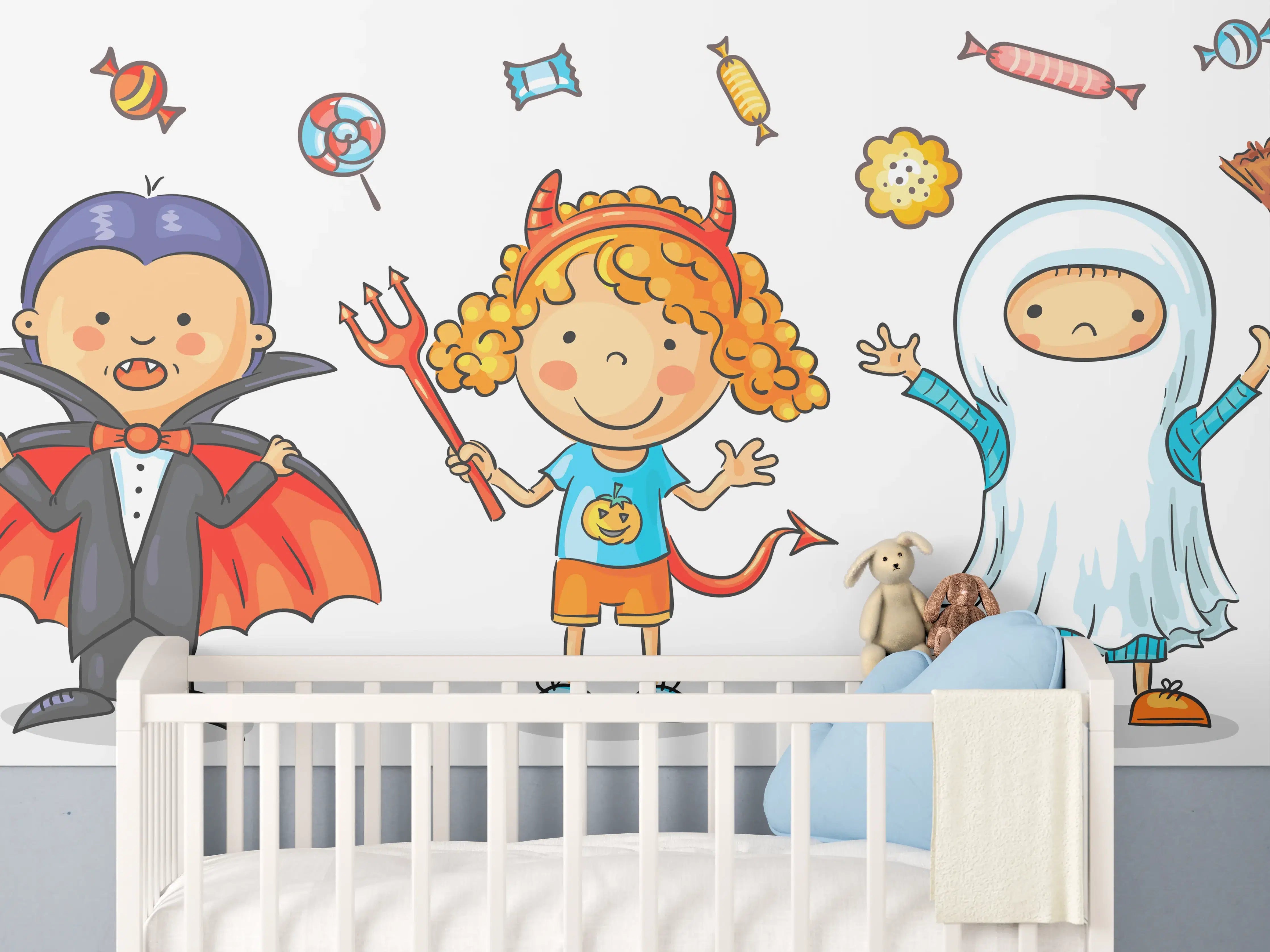 Babyzimmer Wandgestaltung - Lustige Halloween-Kinder Kostüme