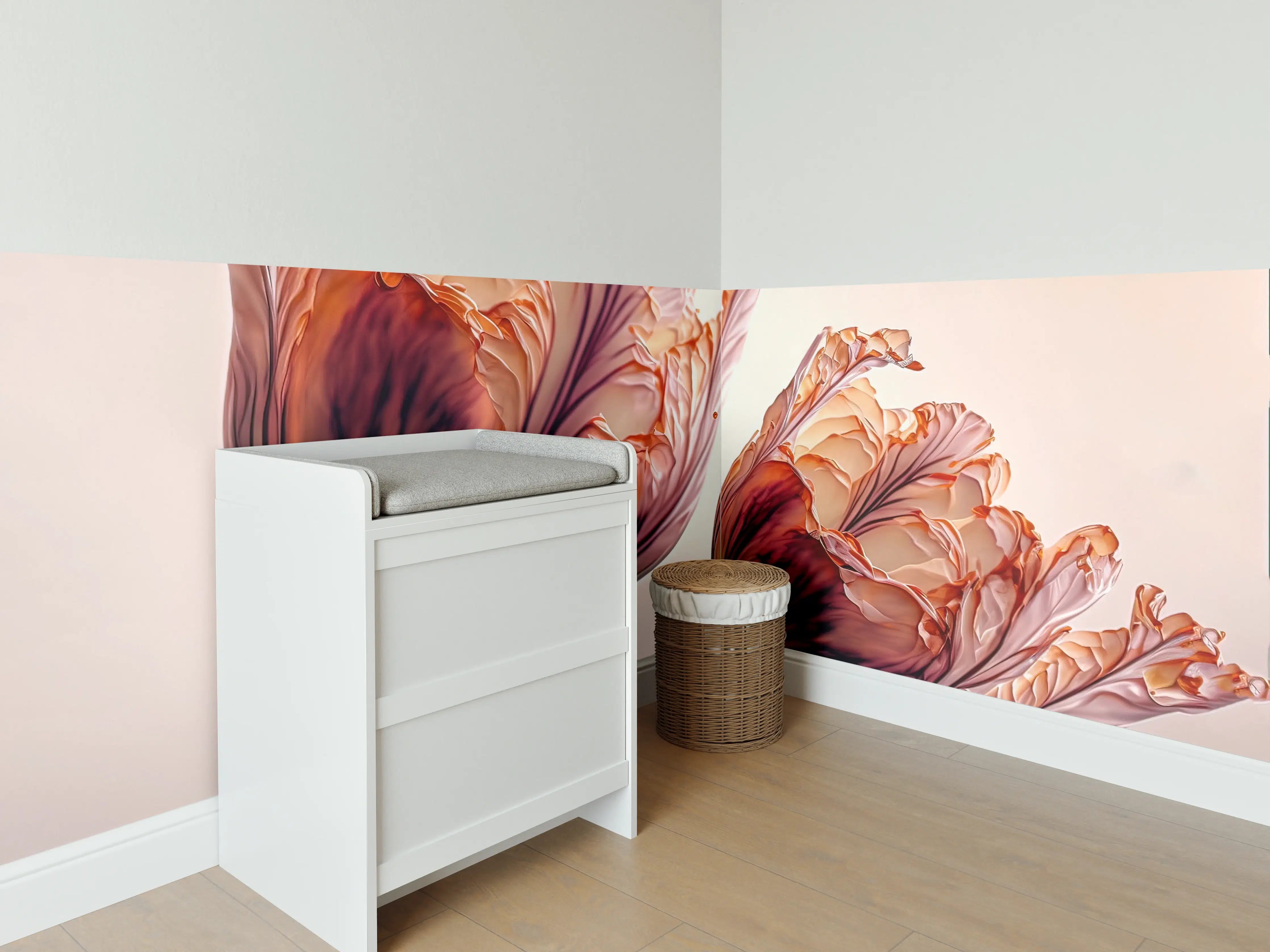 Babyzimmer Wandgestaltung - Luxuriöse Abstrakte Tulpen Kunst