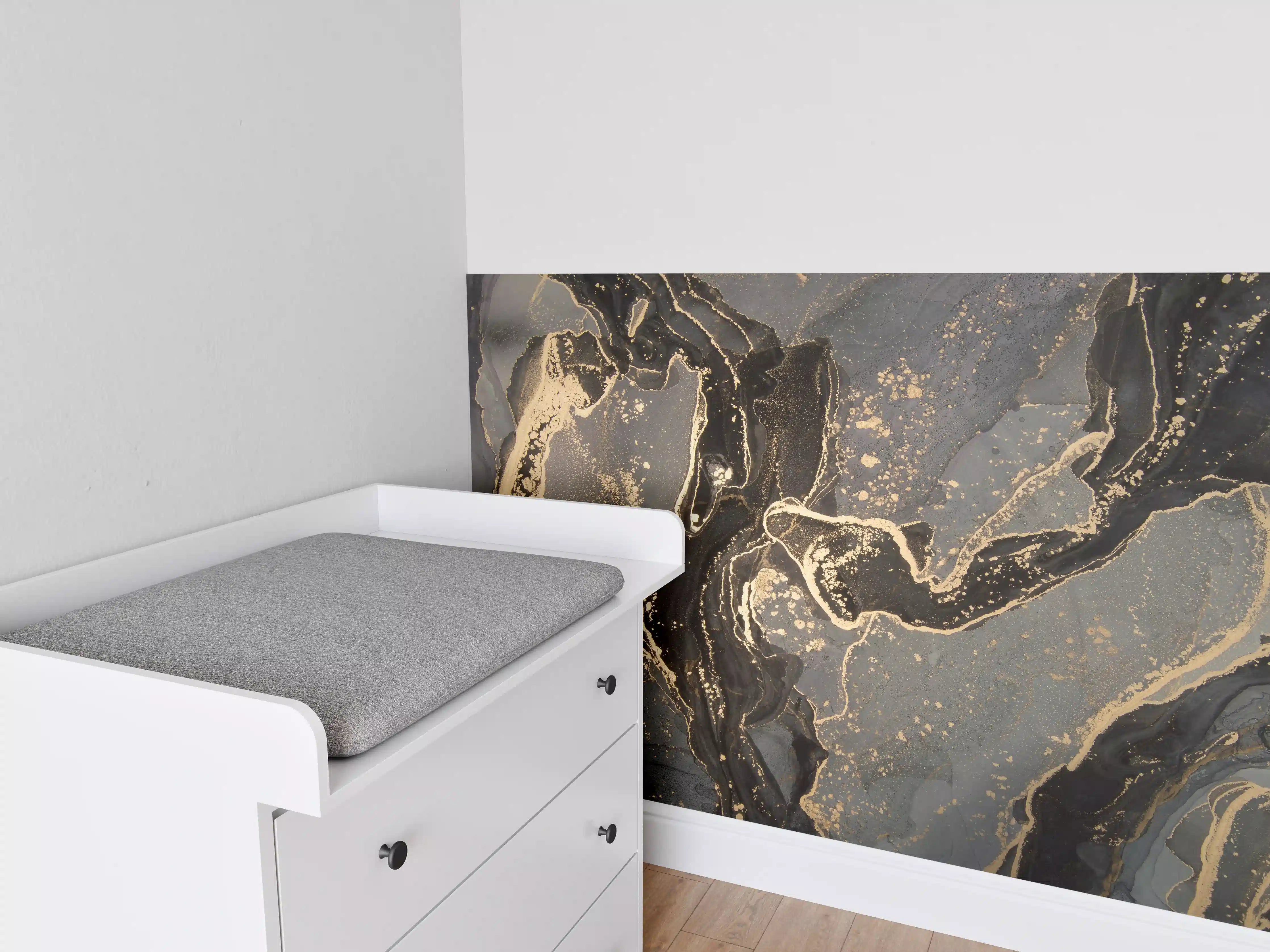 Babyzimmer Wandgestaltung - Luxuriöse abstrakte Flüssigkunstmalerei 