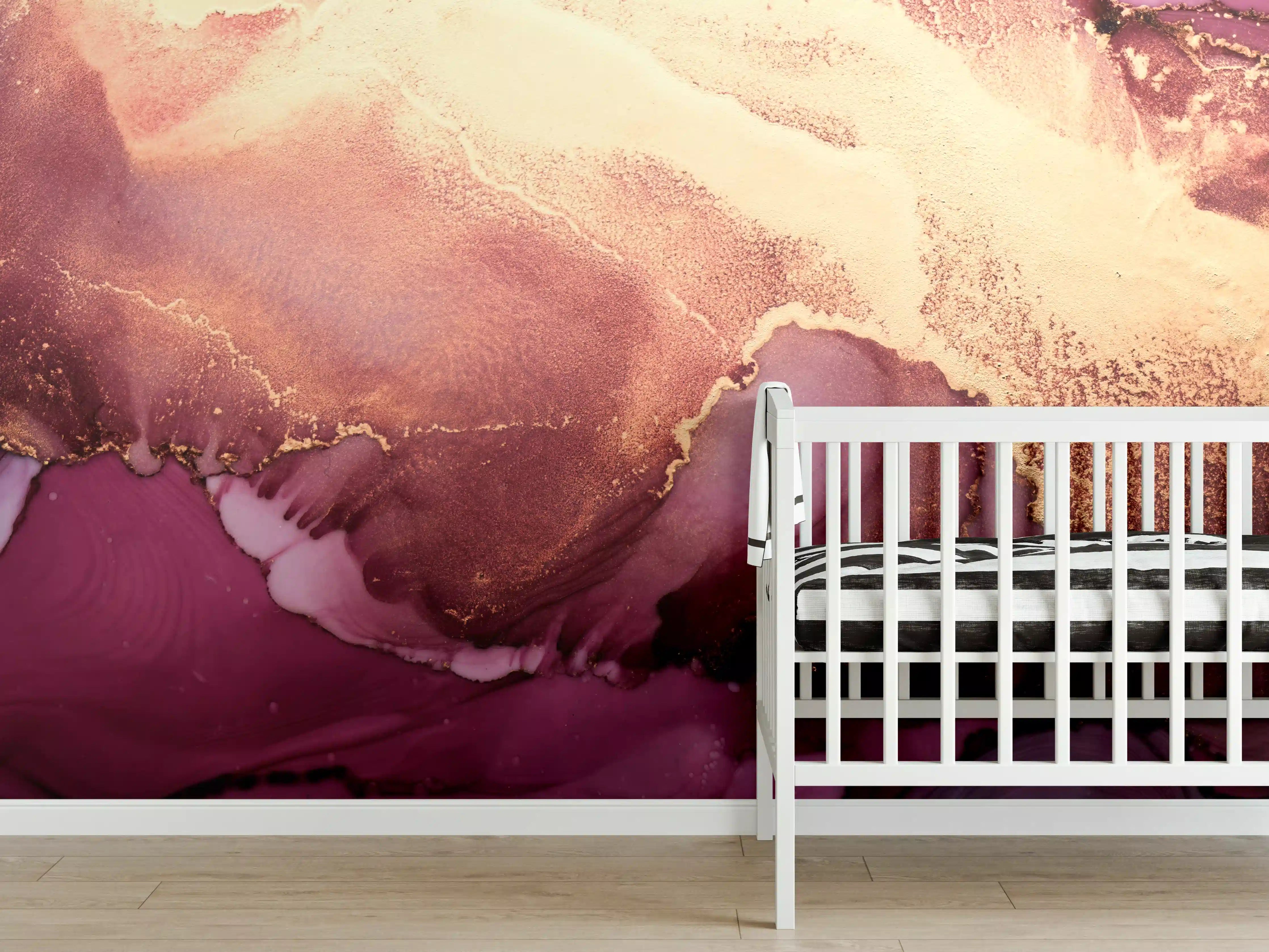 Babyzimmer Wandgestaltung - Luxuriöser Hintergrund - Alkoholtinten-Technik