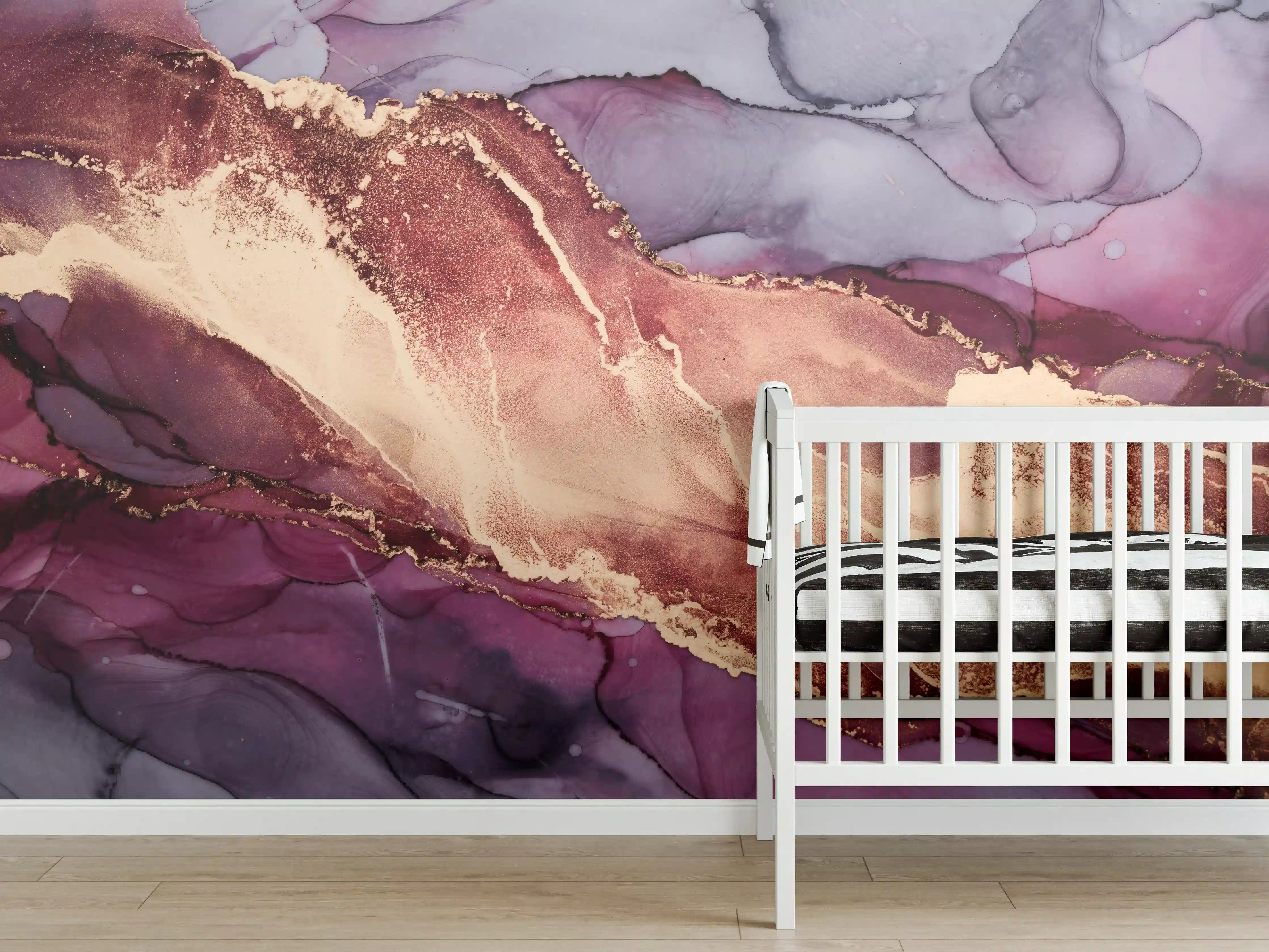 Babyzimmer Wandgestaltung - Luxuriöser Hintergrund - Alkoholtuschetechnik