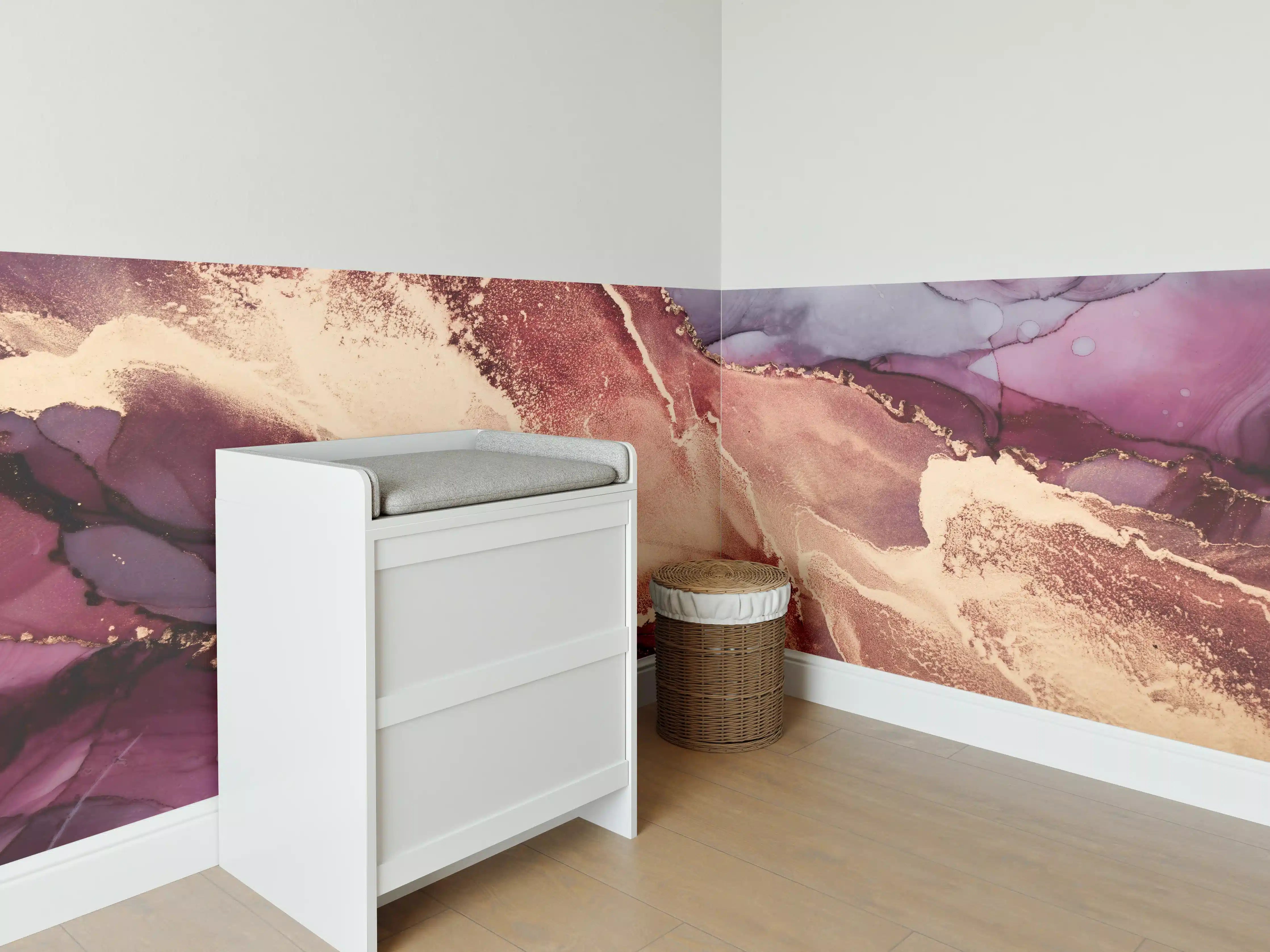Babyzimmer Wandgestaltung - Luxuriöser Hintergrund - Alkoholtuschetechnik